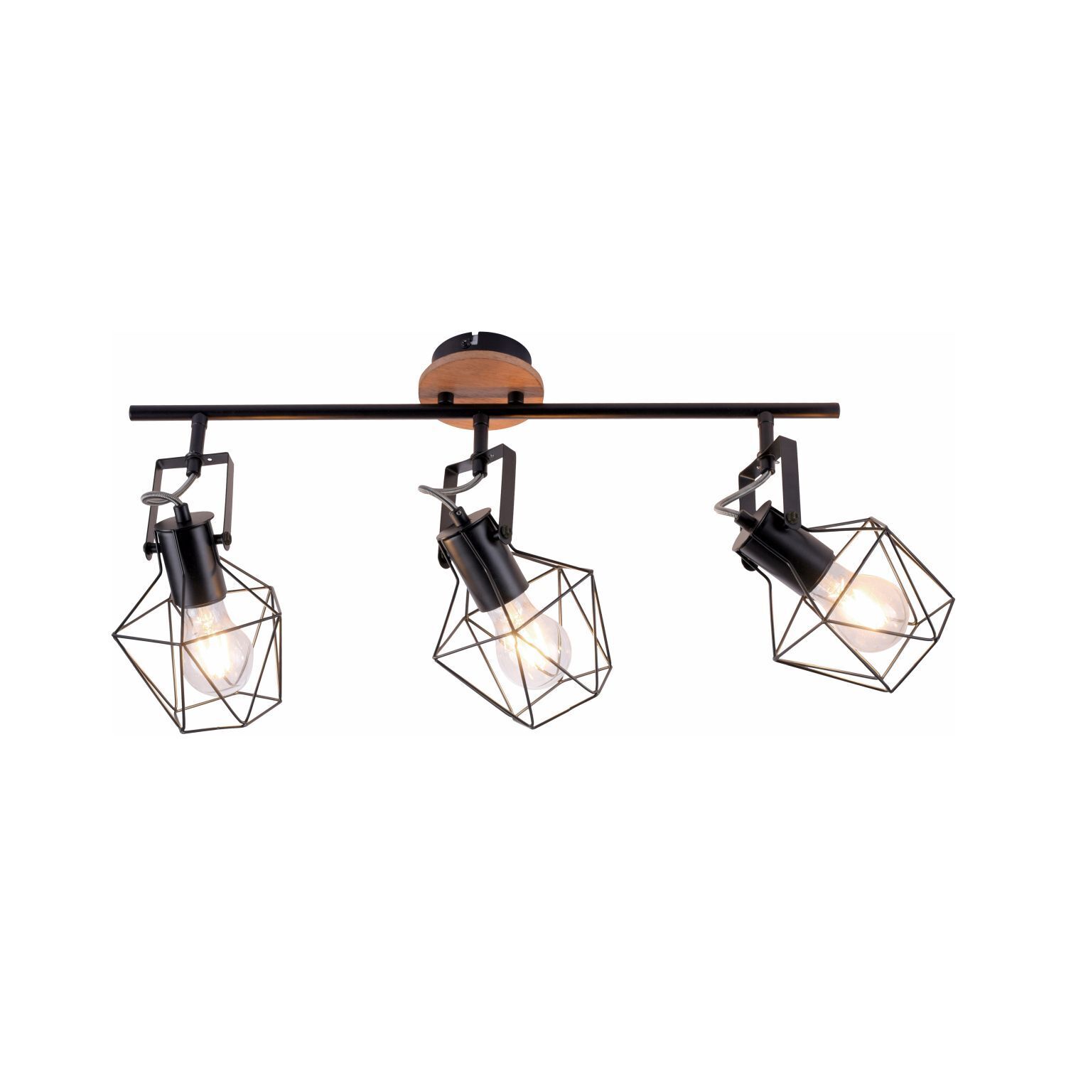 Verstellbarer Deckenspot Holz Metall 83 cm E27 Vintage Leuchte, Deckenleuchte, Lampe