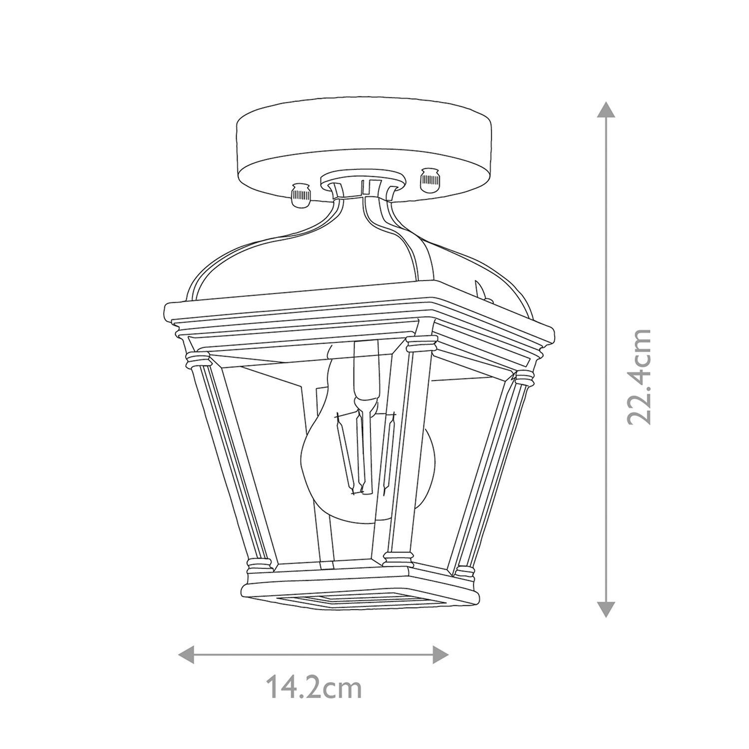 Lampe d'extérieur E27 IP44 Vintage plafond entrée CHELTENHAM