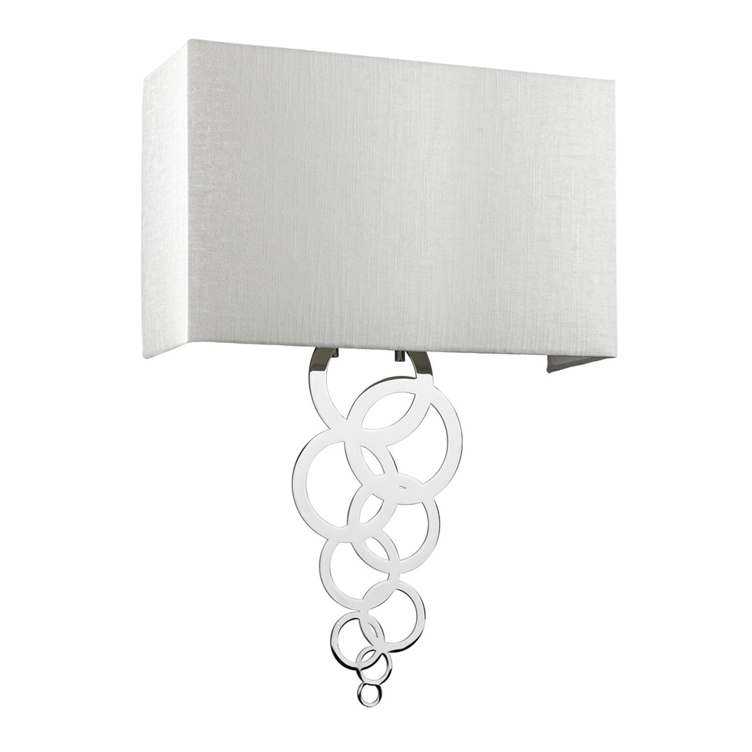 Applique murale Tissu Métal Crème Chrome Moderne Carré