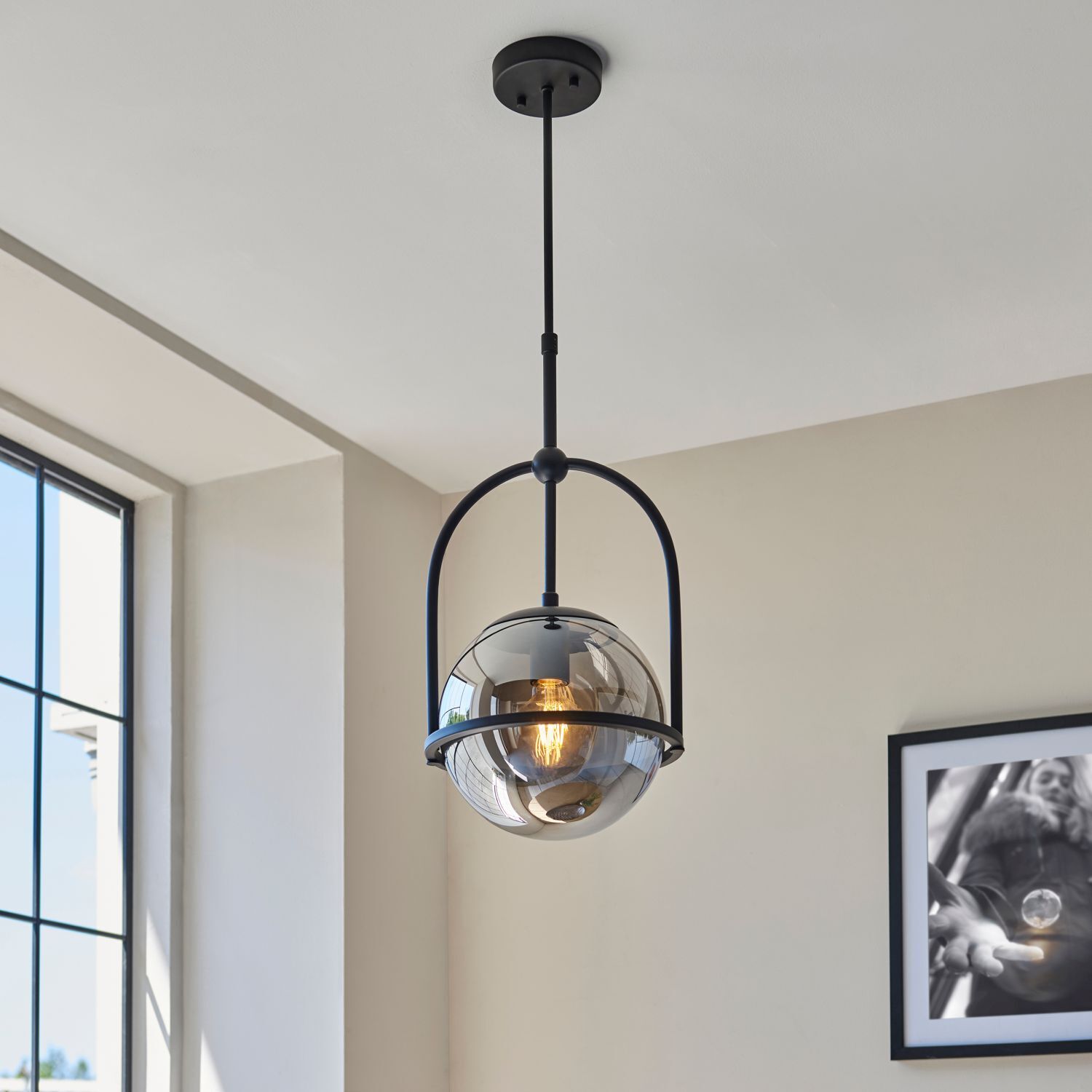 Plafonnier Boule Abat-jour rond Ø 27,5 cm réglable en hauteur
