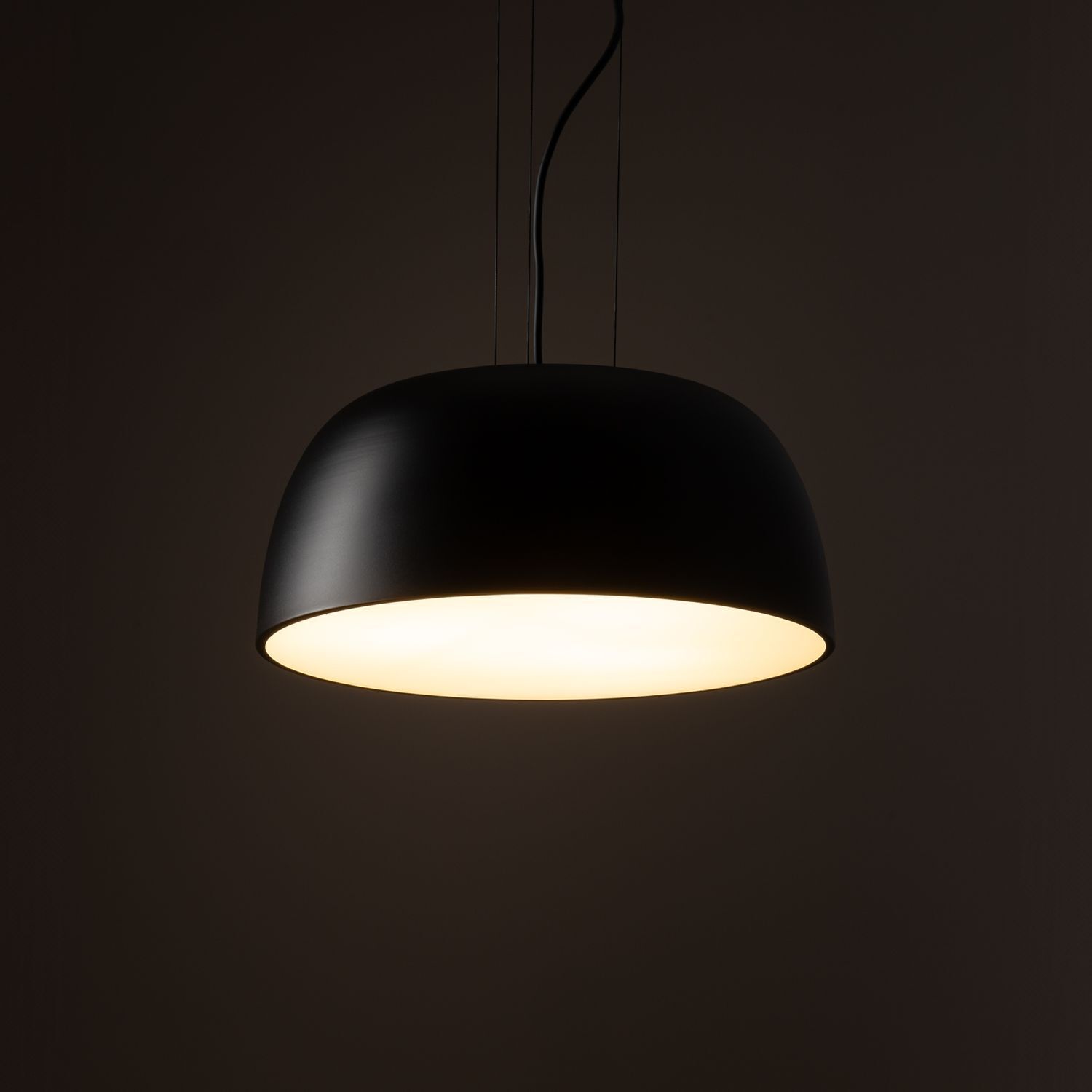 Lampe à suspendre noire métal Ø38 cm rond E27 réglable