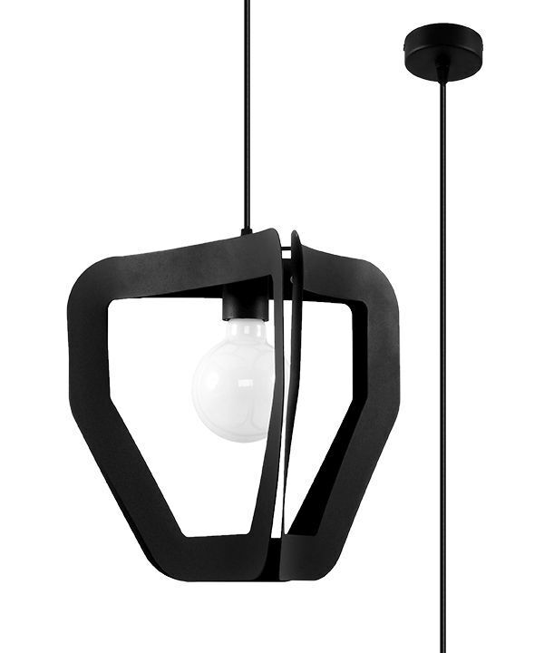 Lampe à suspendre moderne métal noir réglable E27