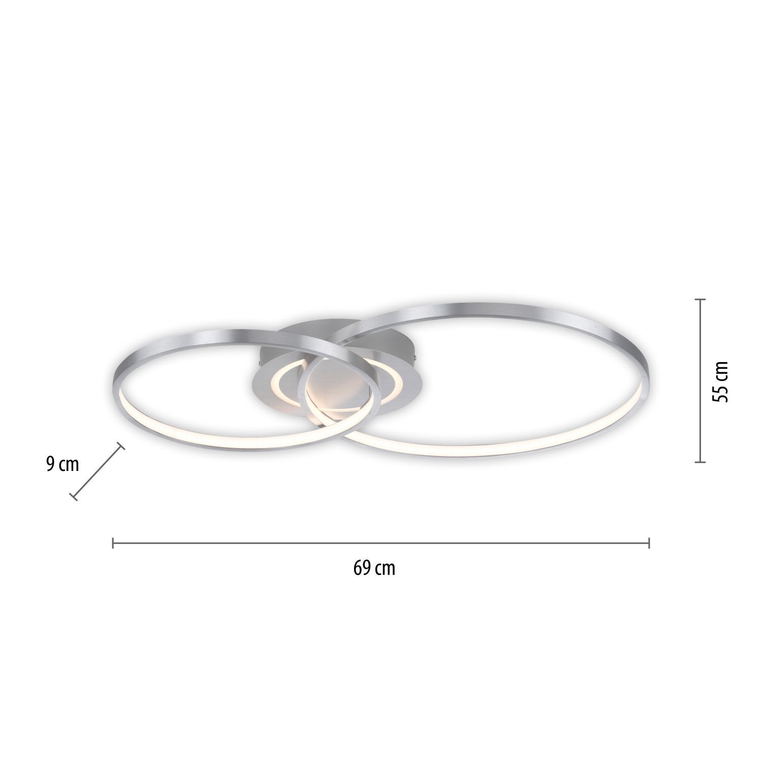 Plafonnier LED stylé en aluminium 3000 K anneaux