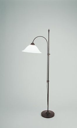 Lampadaire confortable laiton antique verre E27 160 cm