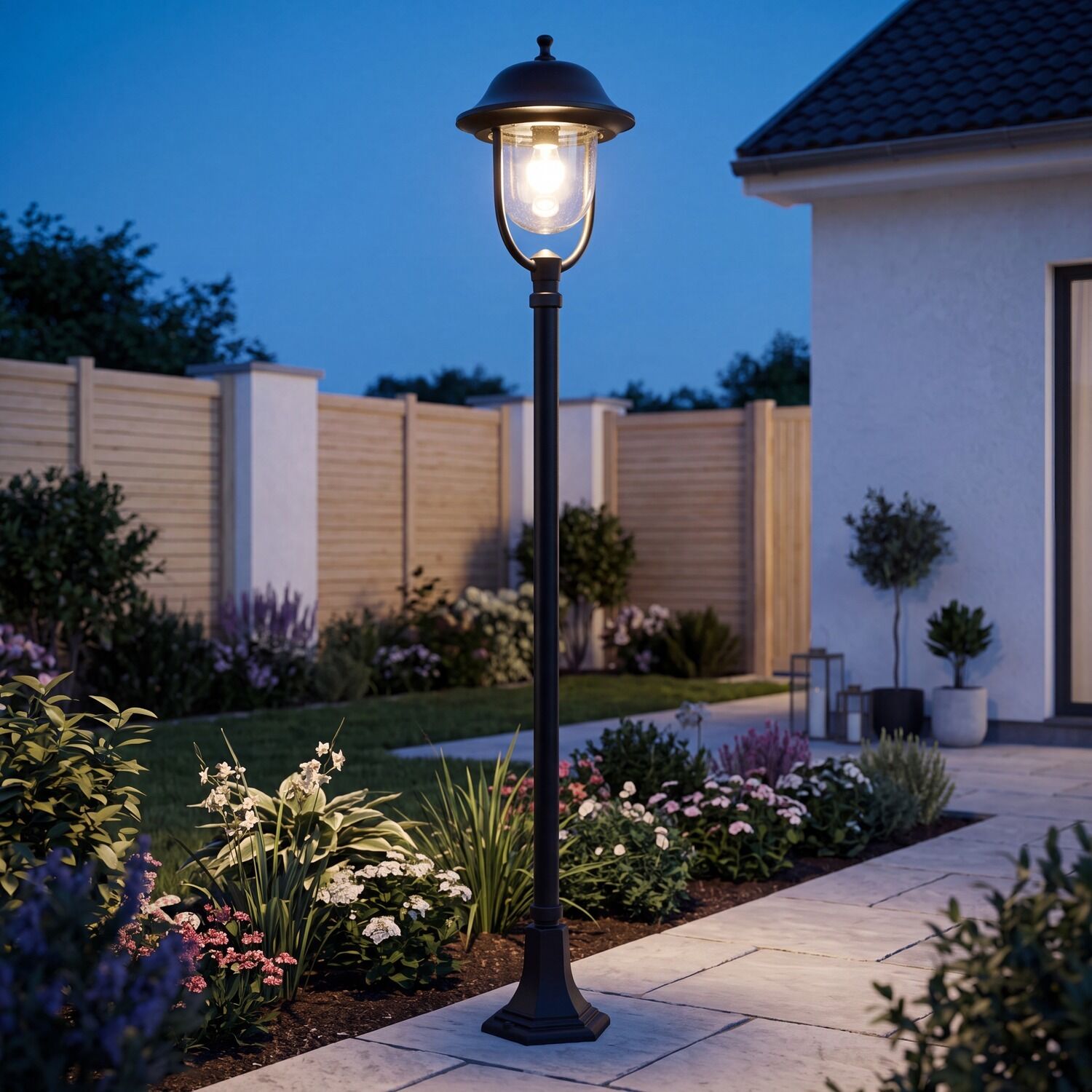 Lampe d'allée 167cm Rustique E27 IP43 Noir