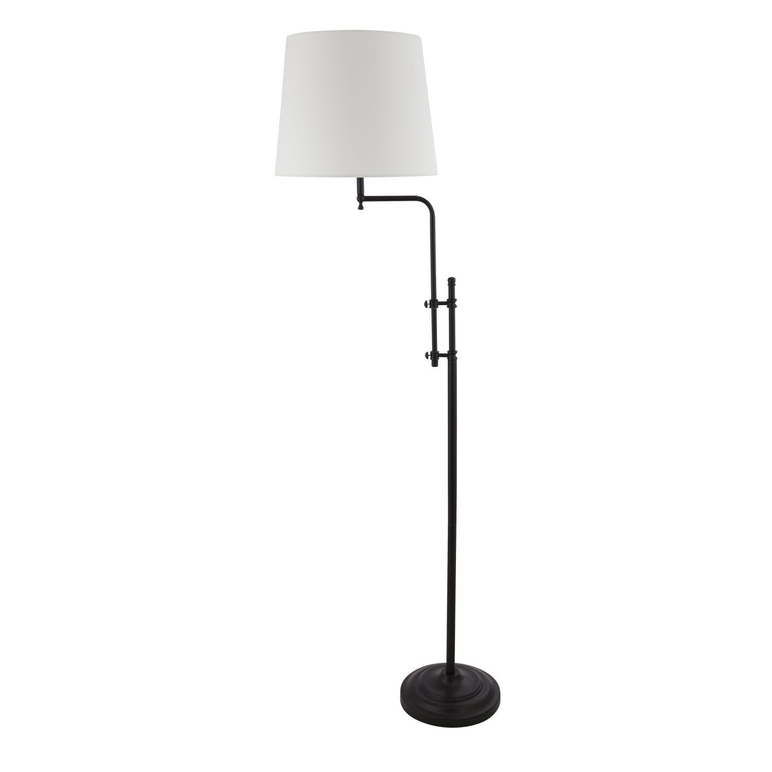 Lampadaire réglable 140-158 cm Tissu Métal Rustique E27