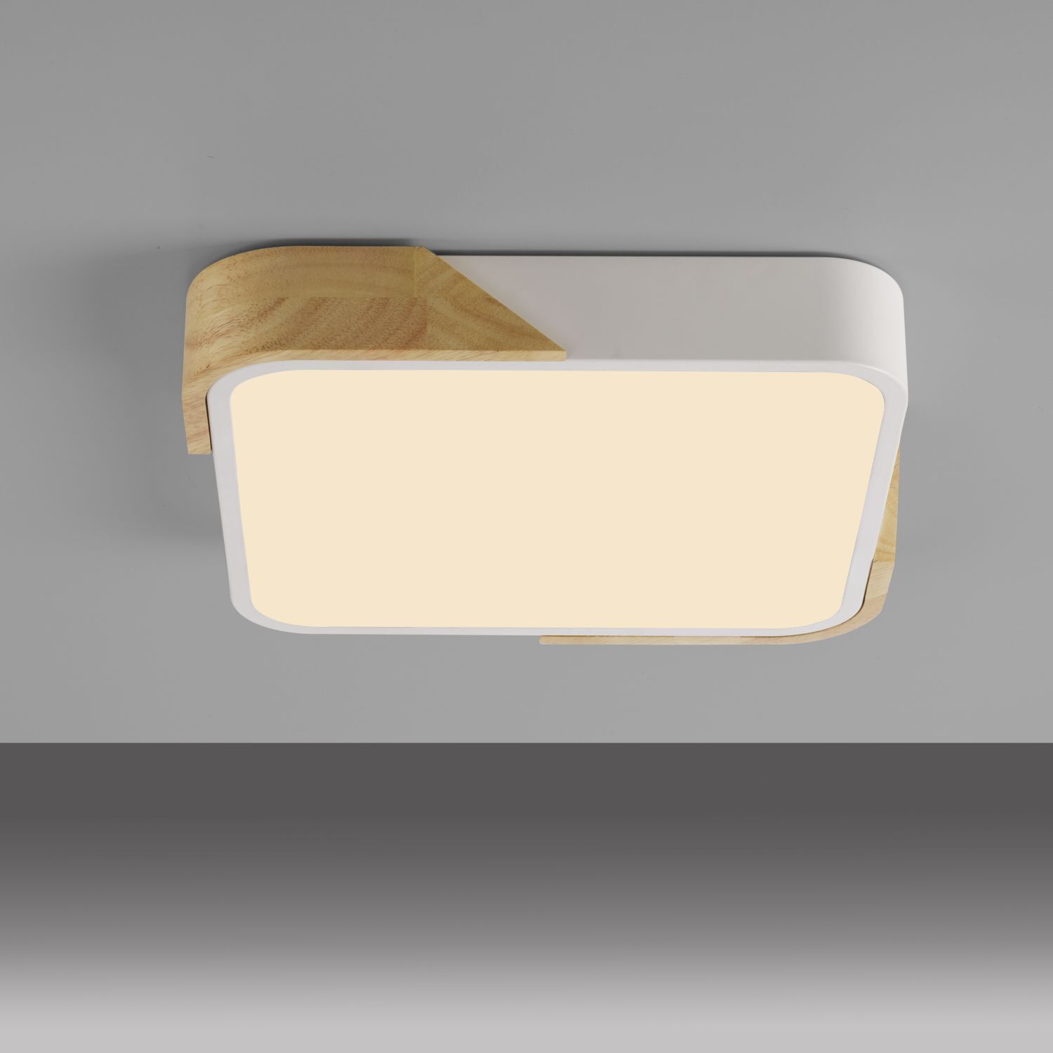 Plafonnier LED Bois L:32 cm Blanc Naturel 3000 K