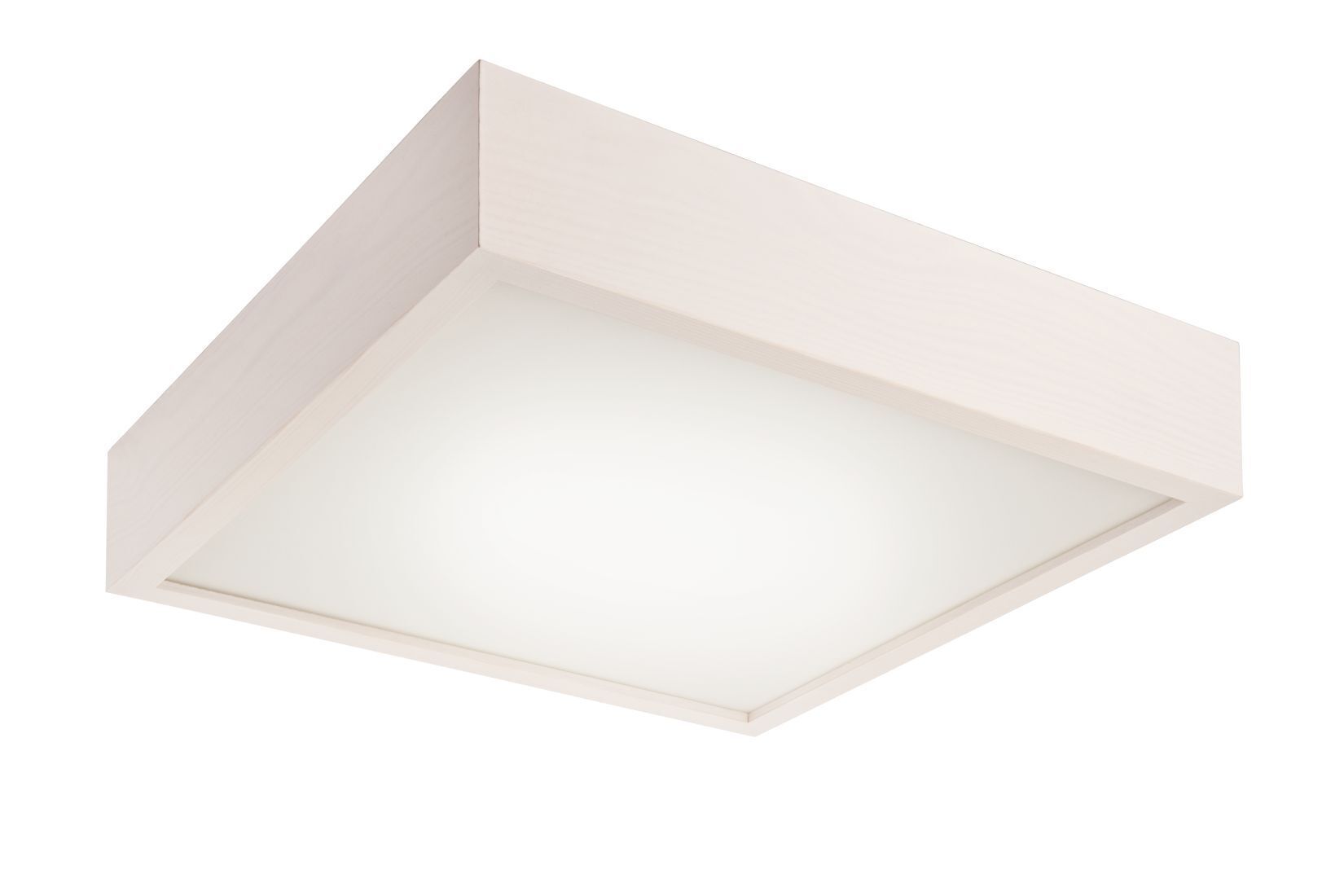 Plafonnier LED Blanc Bois Angulaire Salon