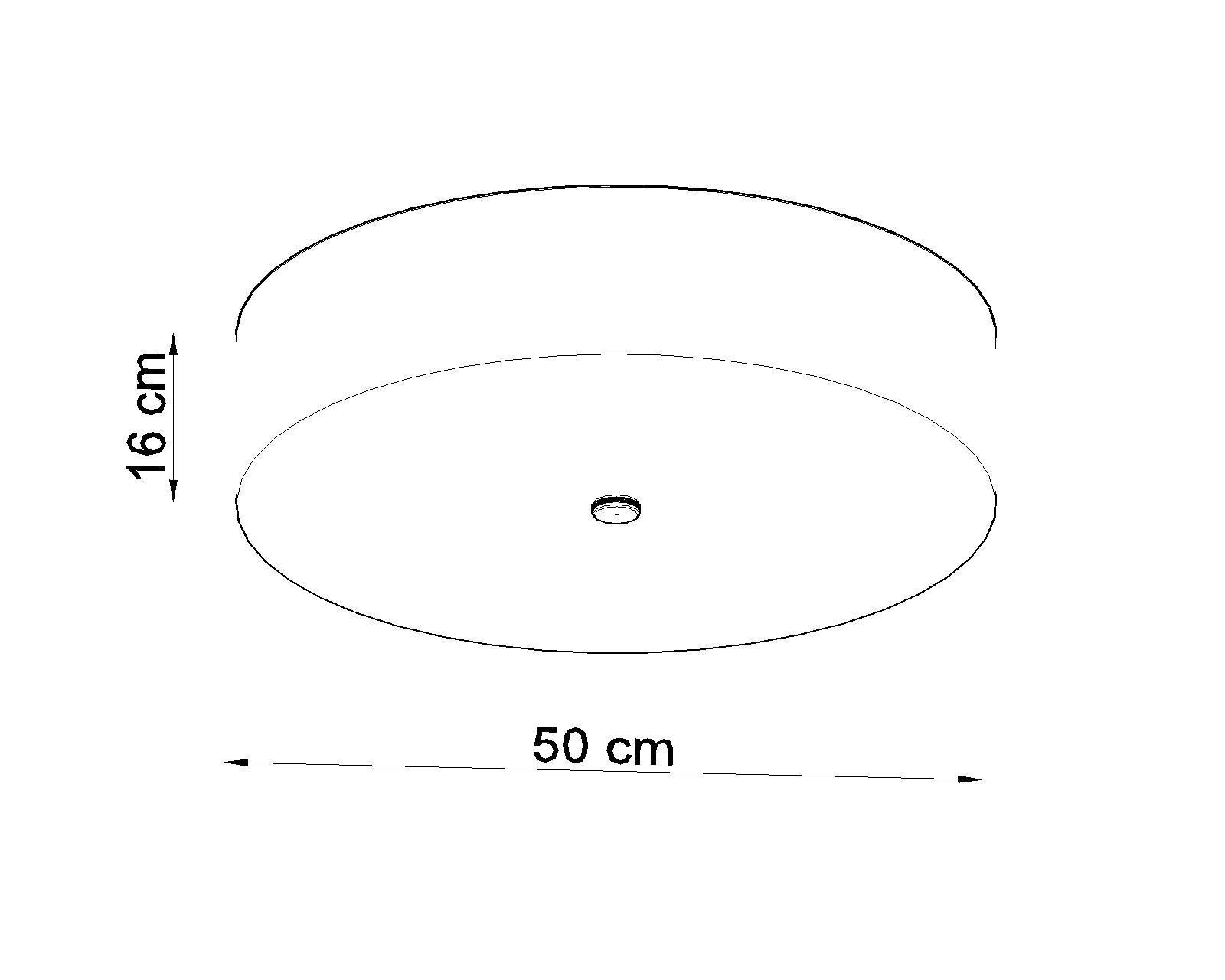 Plafonnier Blanc Tissu Verre Ø 50 cm rond faible éblouissement 5x E27
