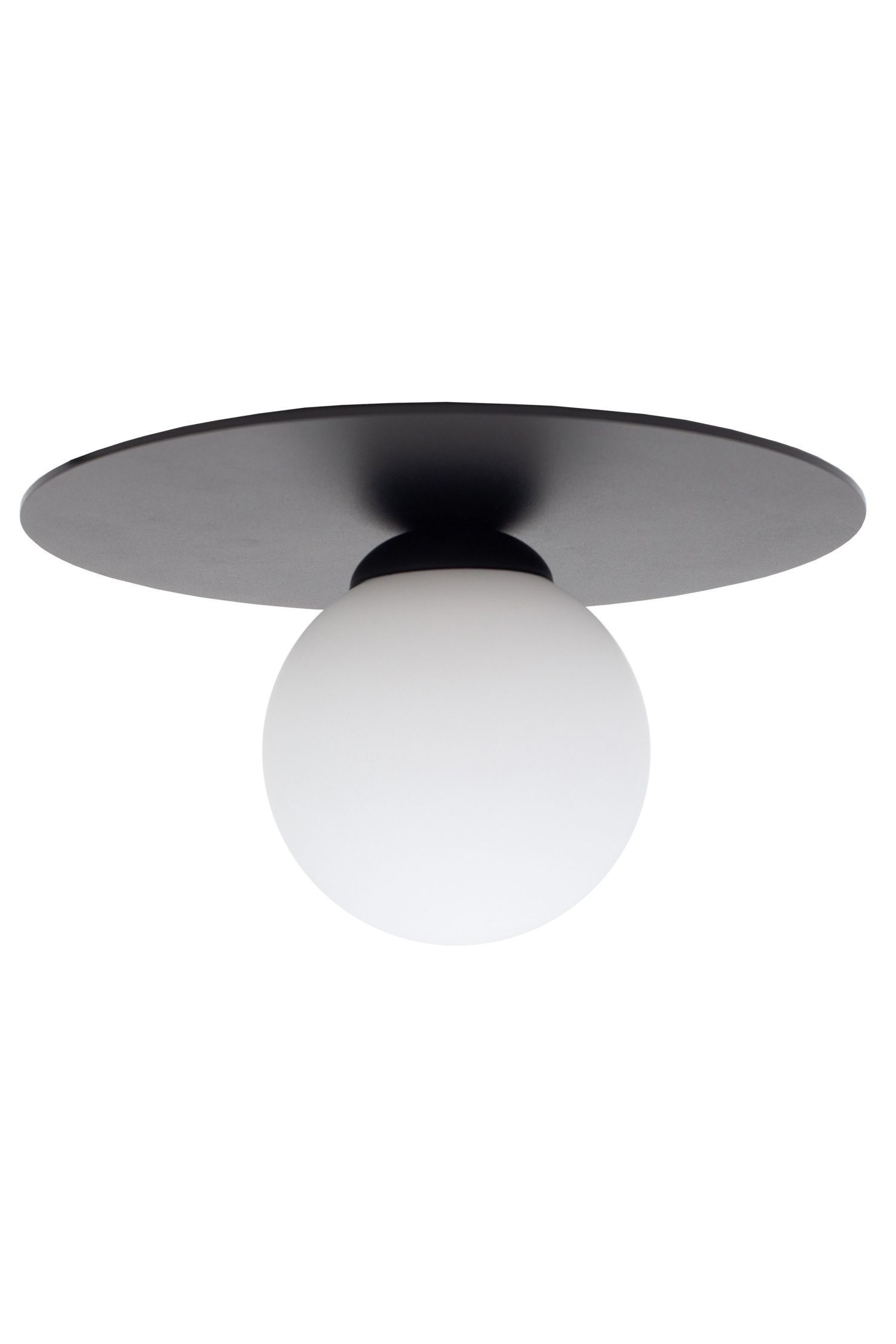 Lampe de plafonnier verre métal noir E27 Ø20 cm faible éblouissement