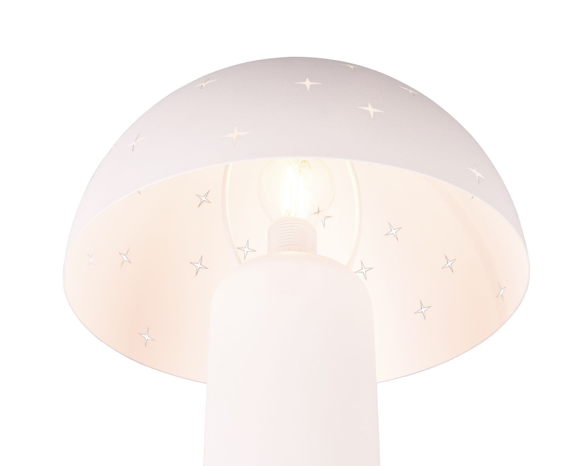 Lampe de table stylée Blanc Métal E14 32,5 cm Étoiles Lampe, Lampenschirm