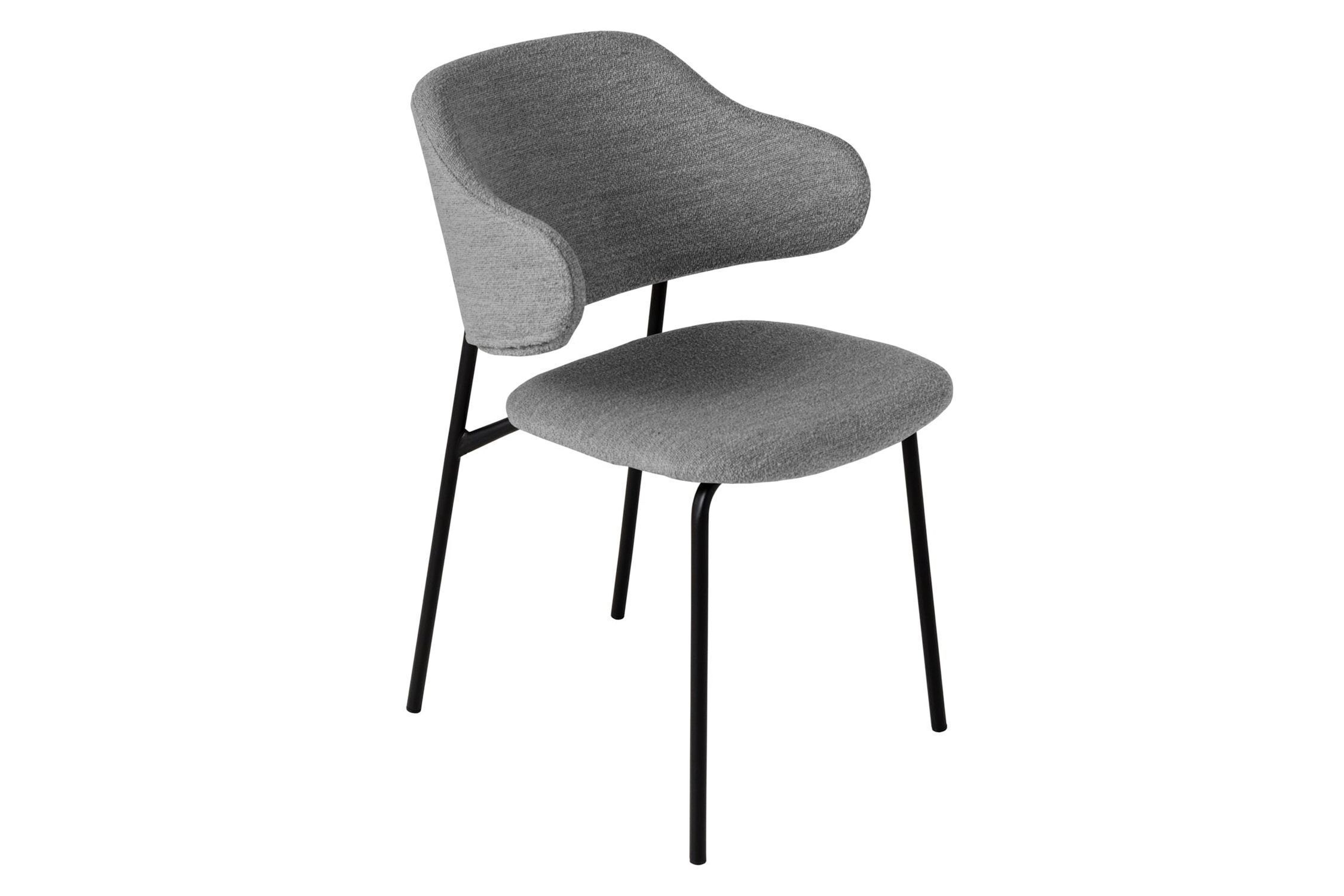 Chaise de salle à manger Bouclé Métal L : 58 cm en Gris Noir