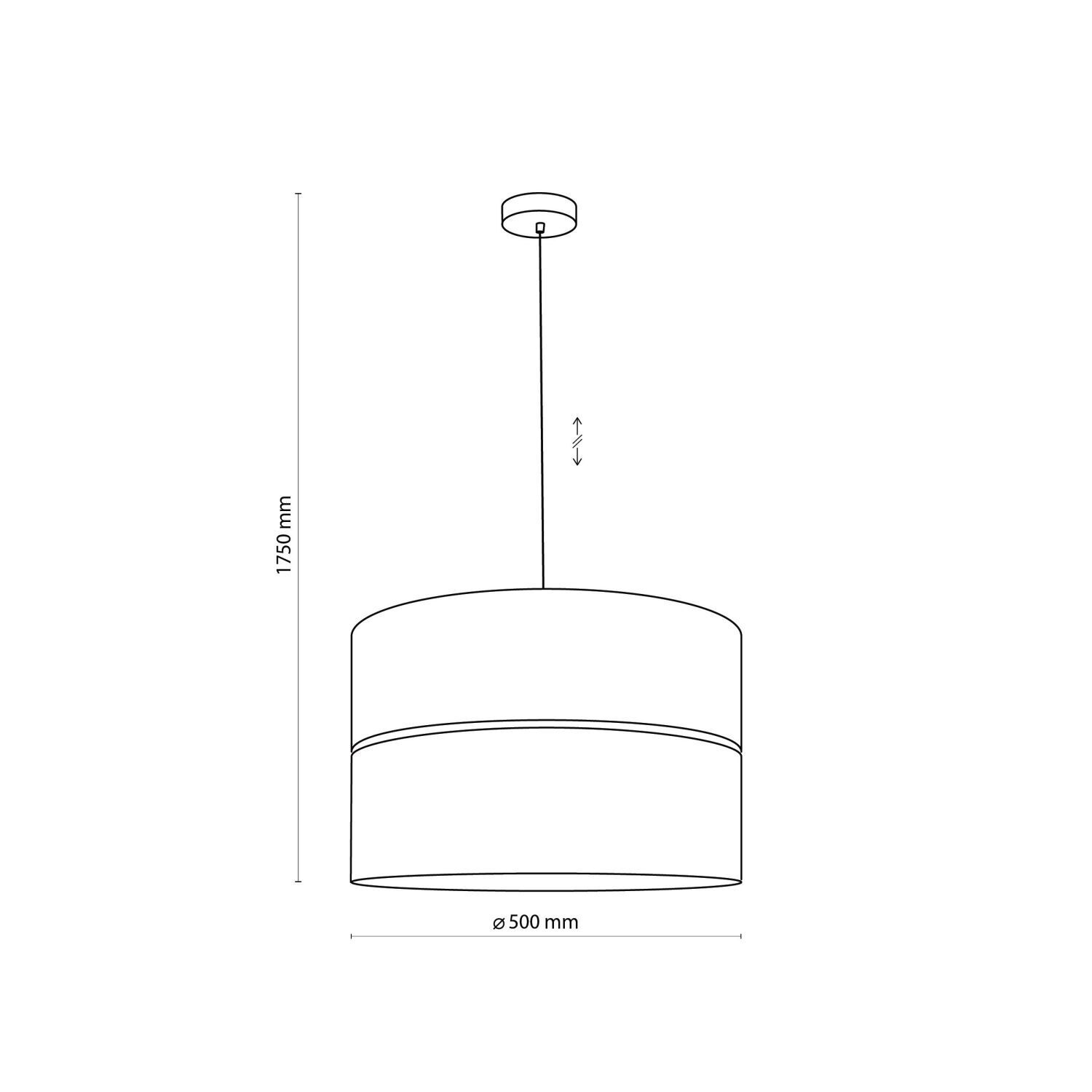 Lampe à suspendre ronde Ø 50 cm Tissu Métal E27 Noir Or