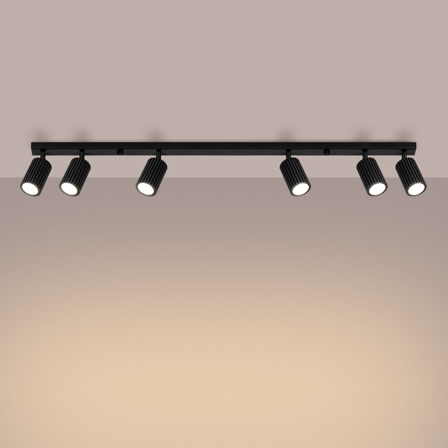 Spot de plafond noir 117 cm long flamme GU10 orientable
