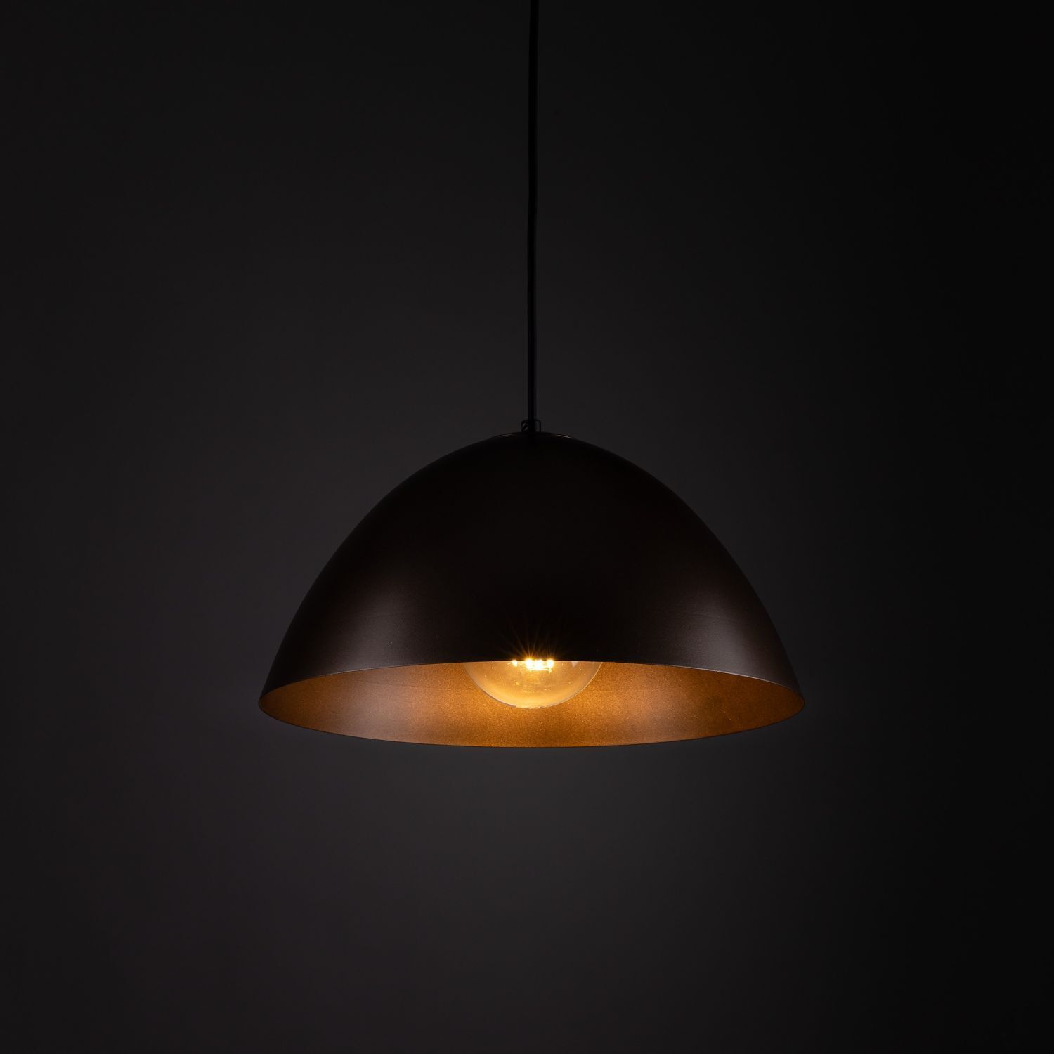 Suspension Métal Marron Ø 34 cm rond H : max. 165 cm E27