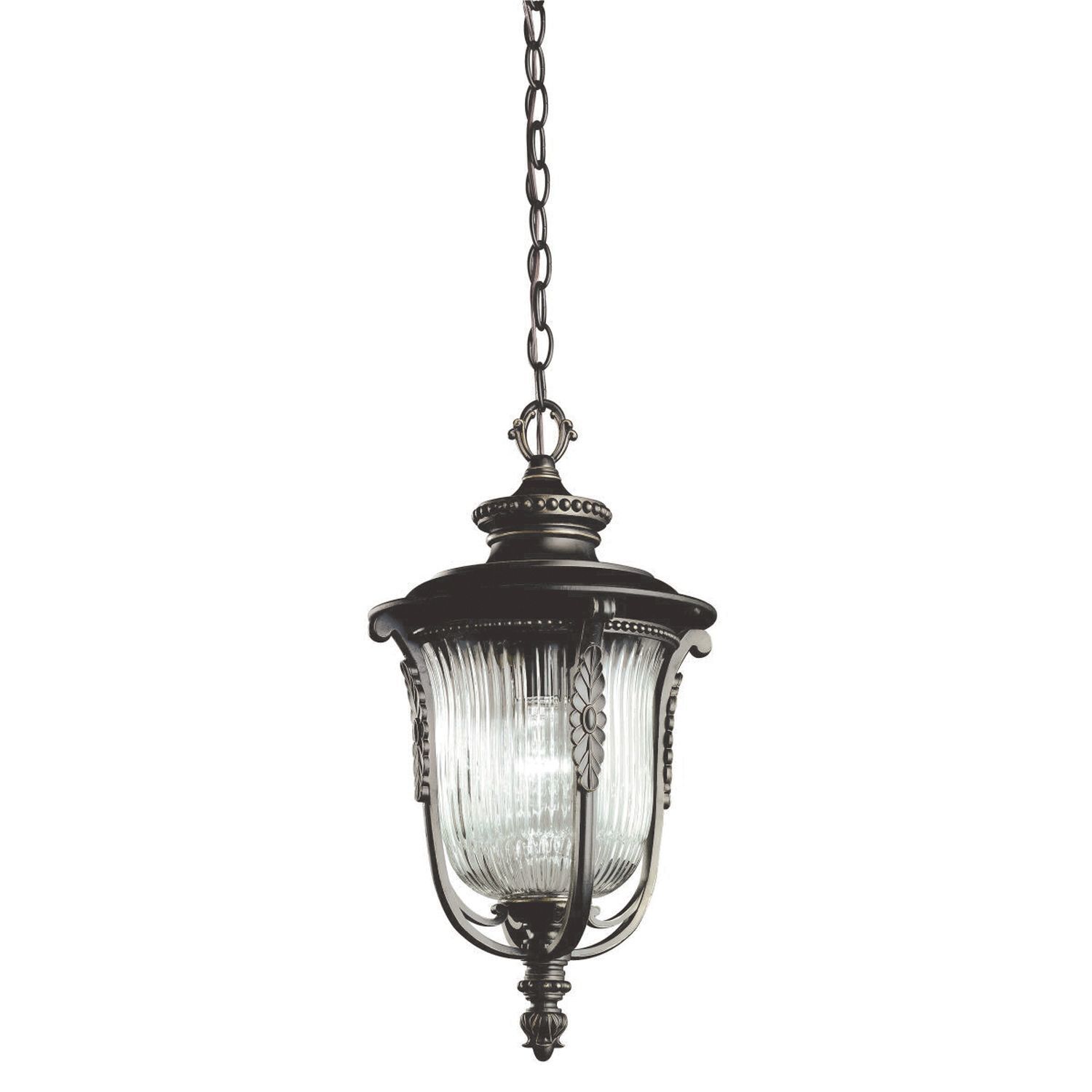 Lampe à suspendre d'extérieur MORGANA verre strié réglable