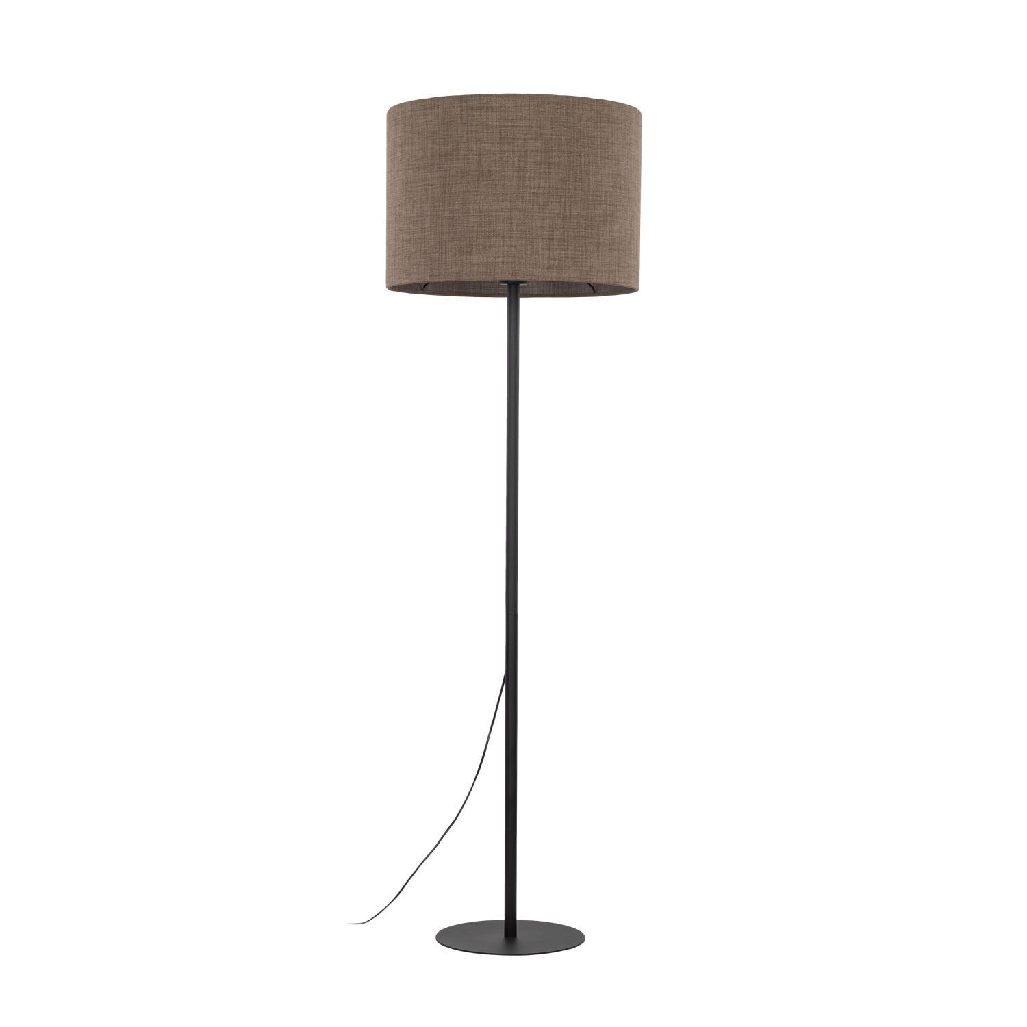 Lampadaire Moderne 165 cm Métal Jute E27 Noir Marron Lampe, Lampenschirm