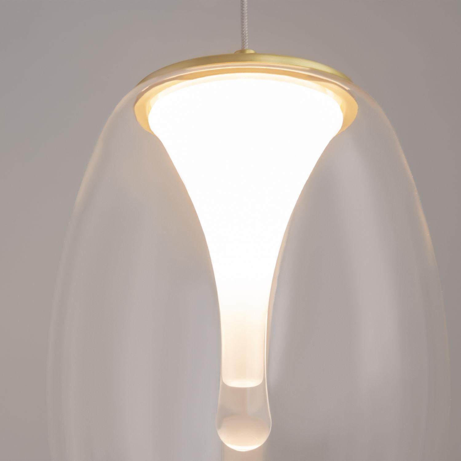 Lampe à suspendre LED aluminium verre D : 20 cm rond en or Lampe, Leuchte