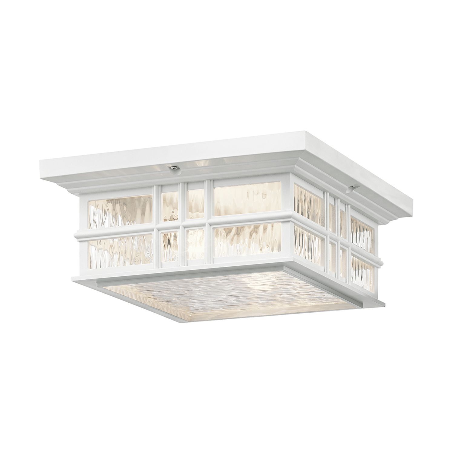 Plafonnier extérieur IP44 E27 Verre Rustique Blanc Deckenleuchte