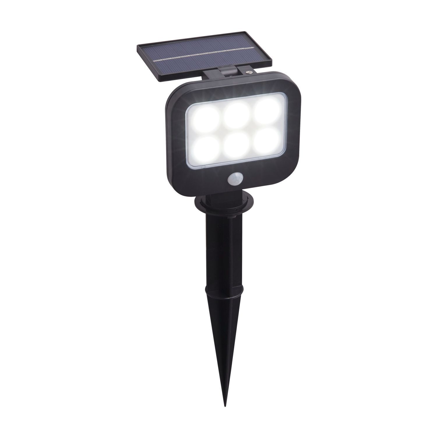 Lampe de jardin LED Piquet de terre solaire IP44 réglable noir