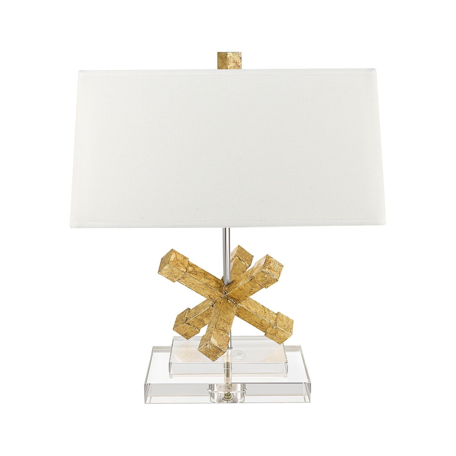 Lampe de table CERAS Or Blanc H:46cm Lampe de salon