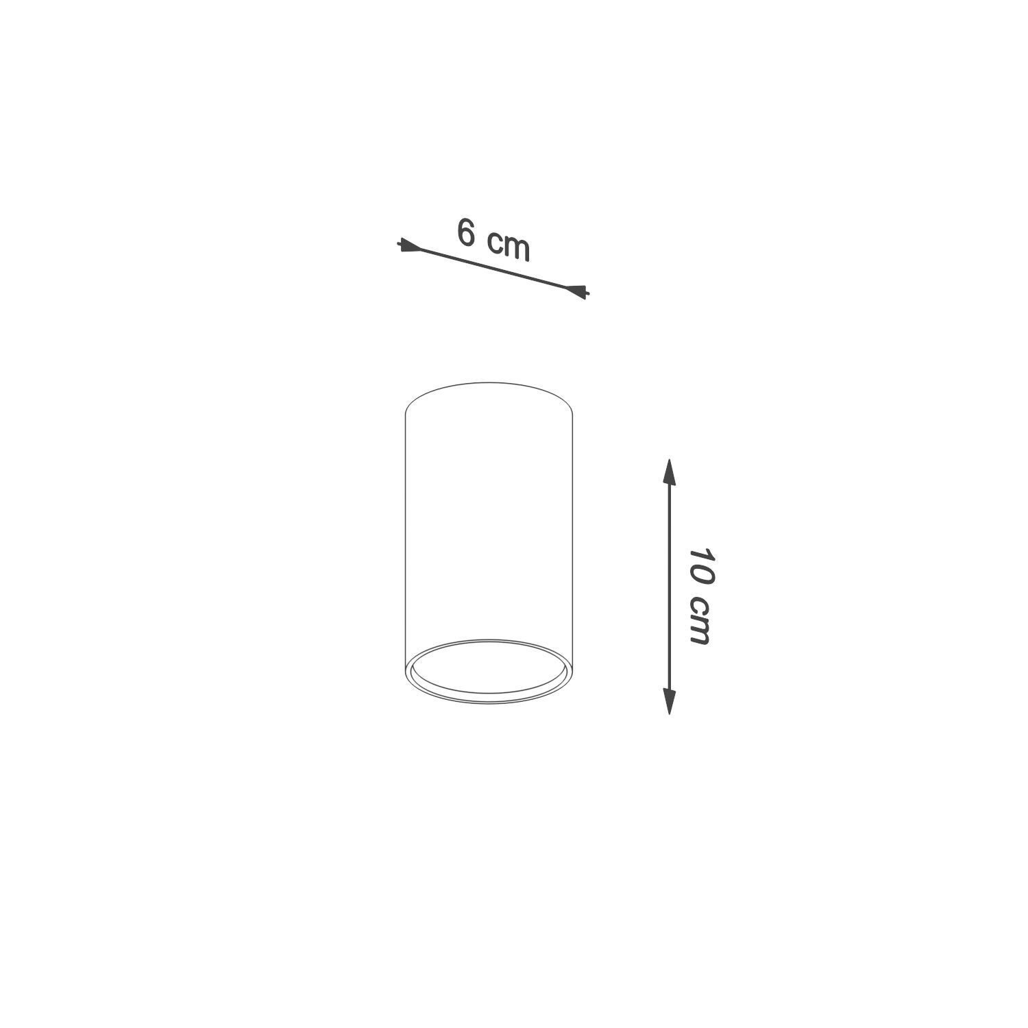 Spot apparent blanc métal rond Ø 6 cm H : 10 cm petit GU10