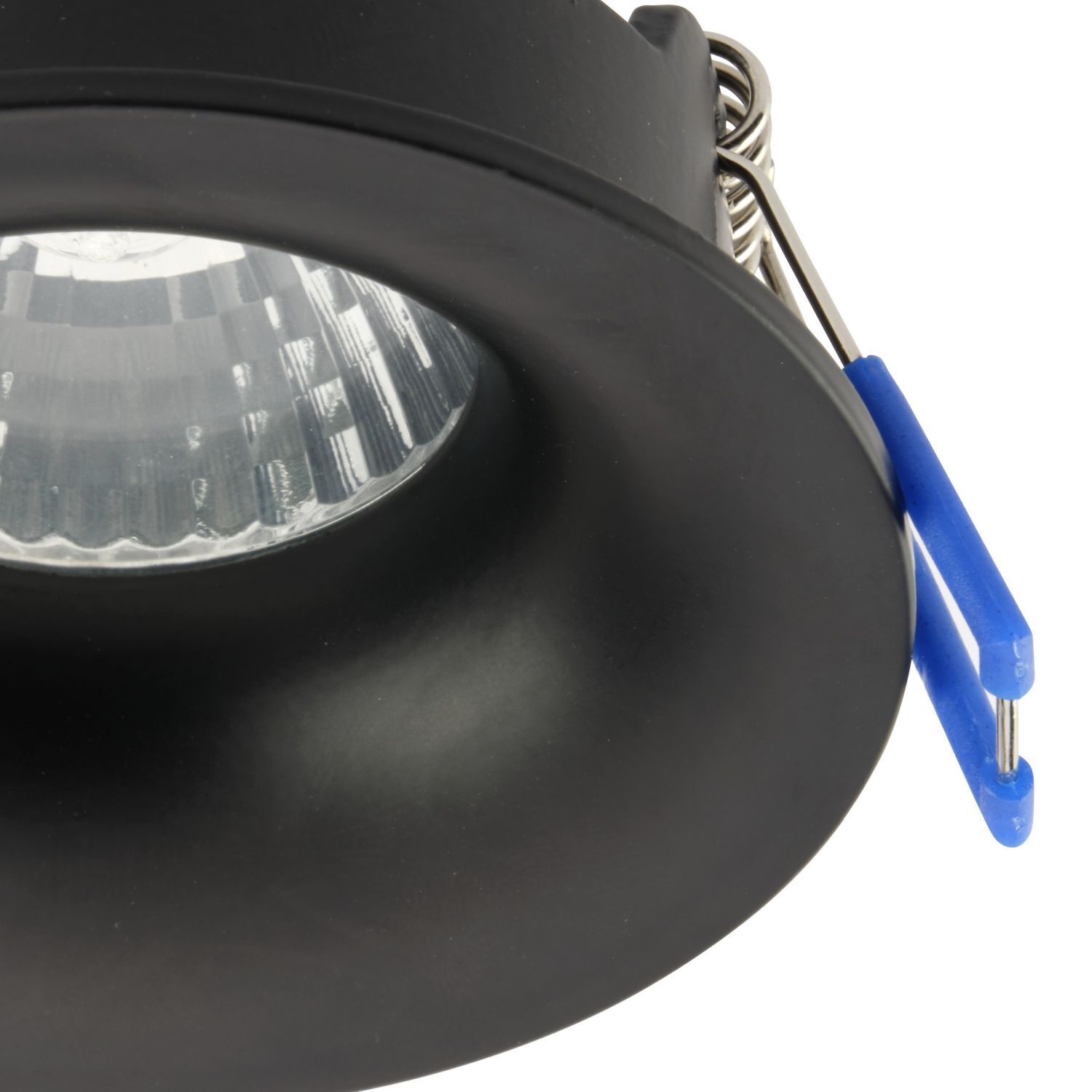 Spot encastré plafond rond Ø 84 mm noir GU10 IP44