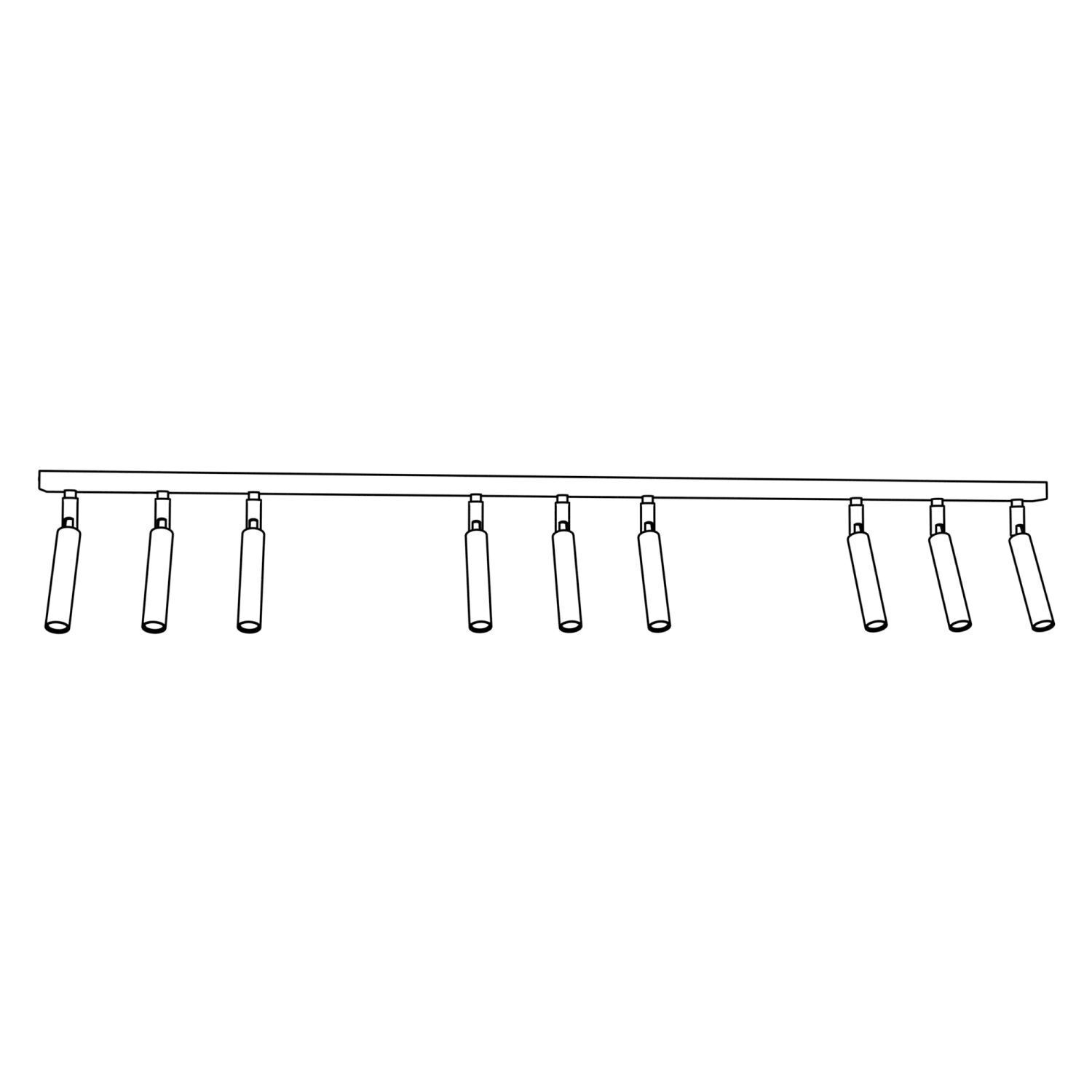 Spot de plafond réglable noir métal G9 116 cm de long