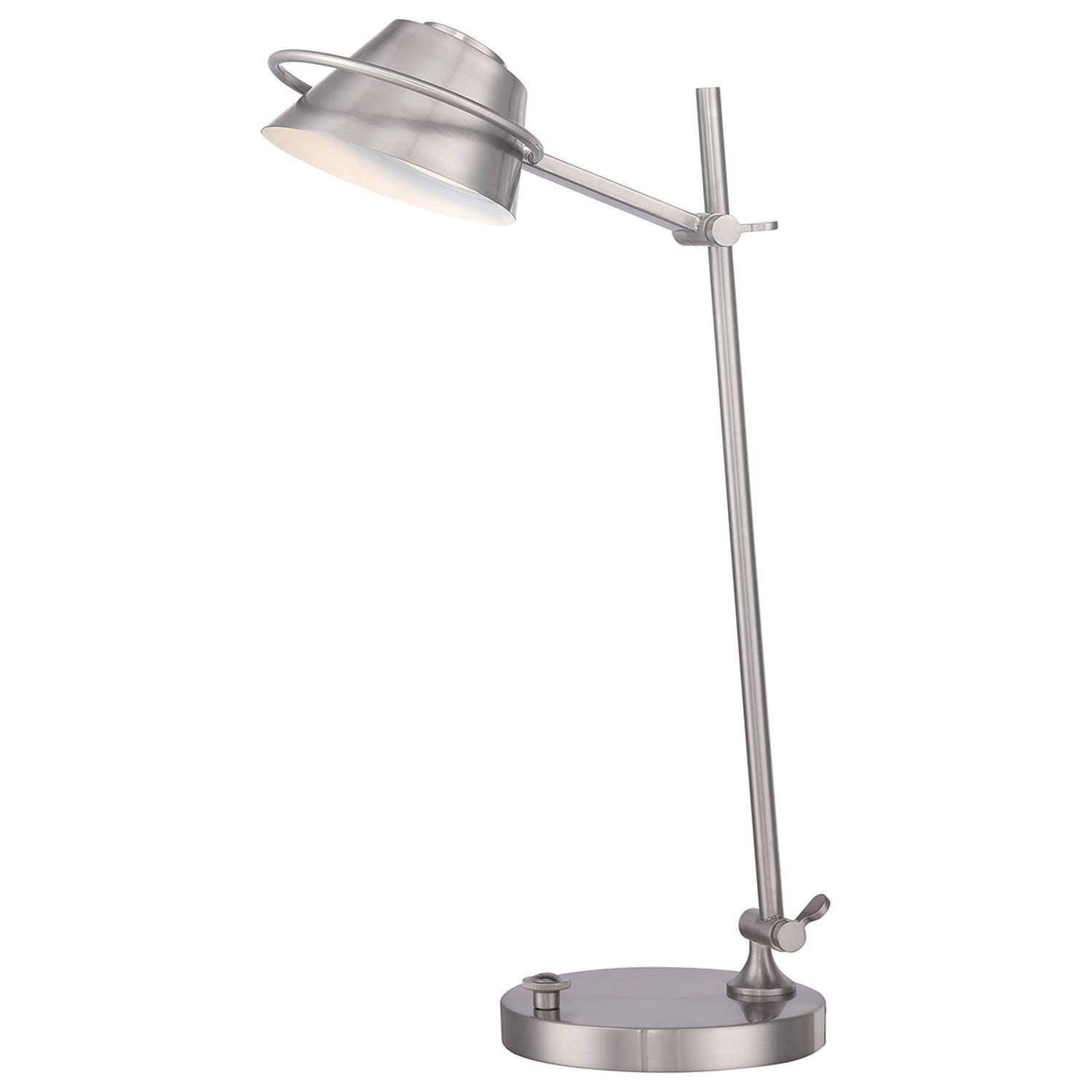 LED Schreibtischlampe dimmbar Metall in Nickel 51 cm Lampe, Tischlampe, Lampenschirm, Zimmer, Duscharmatur