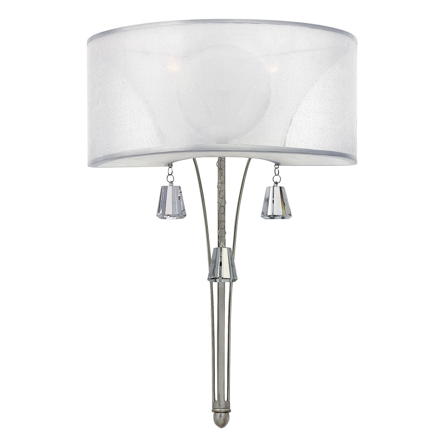 Elégante lampe murale avec abat-jour Blanc Nickel Chambre à coucher