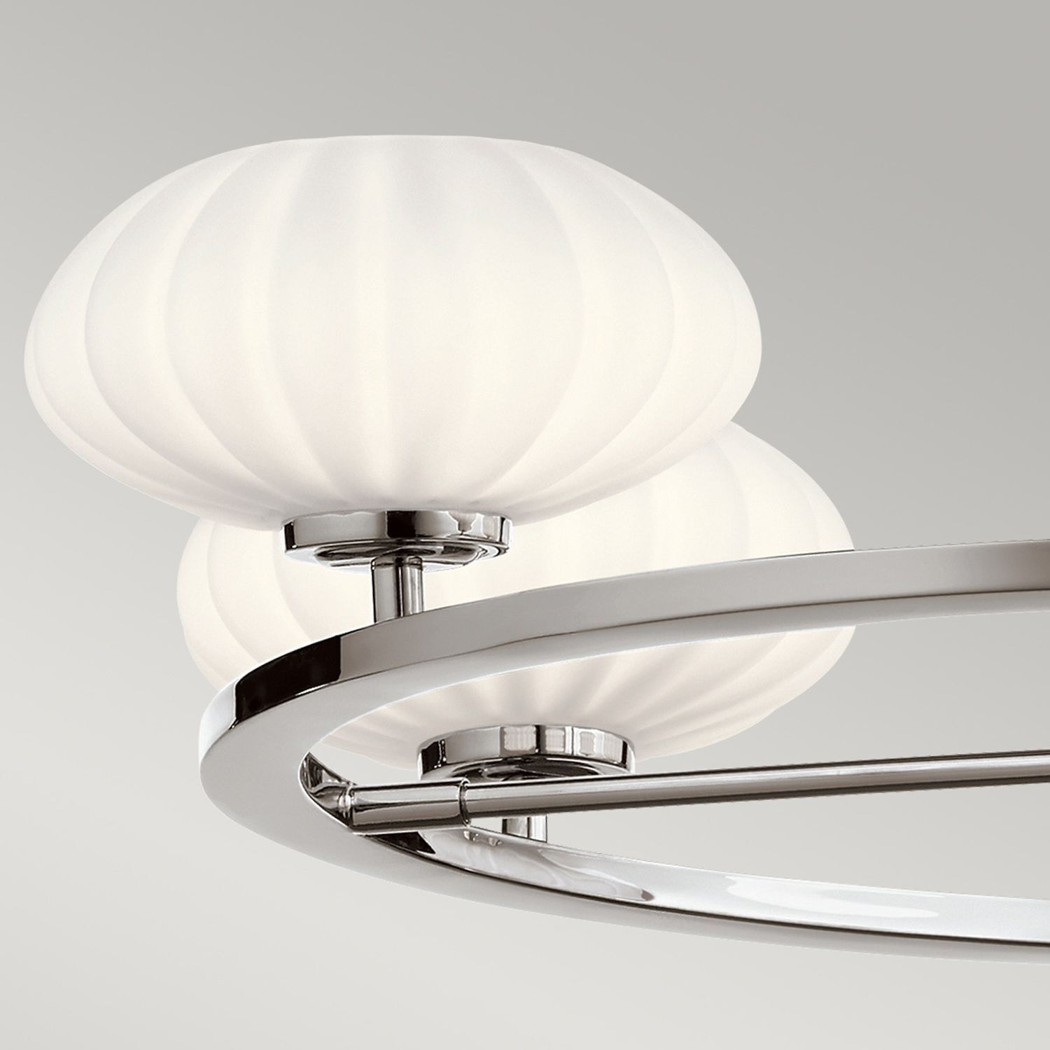 Lampe de plafonnier salle de bain IP44 chrome blanc Ø 71 cm ajustable LED