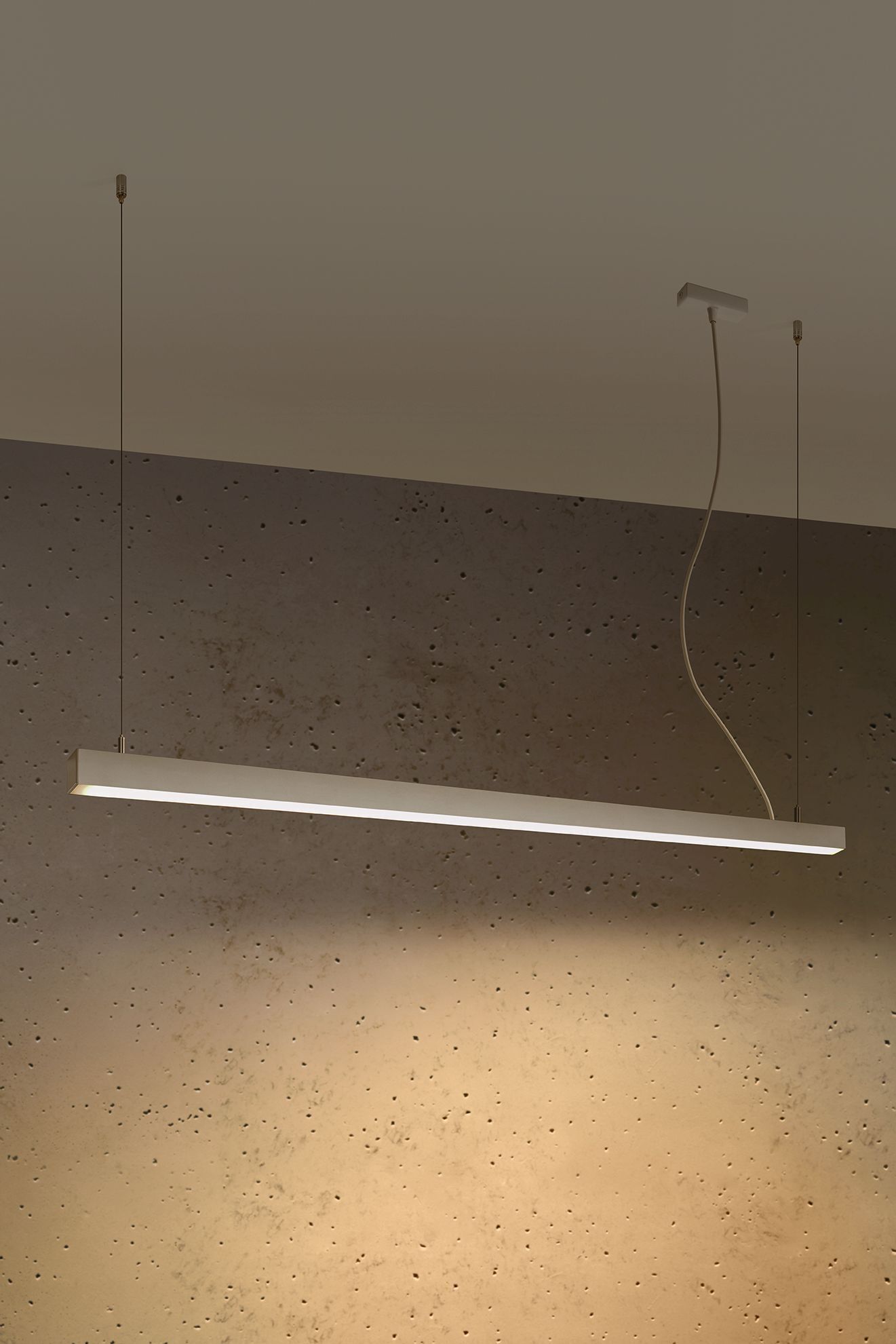 Suspension LED Blanc long 150 cm 3000 K 4940 lm