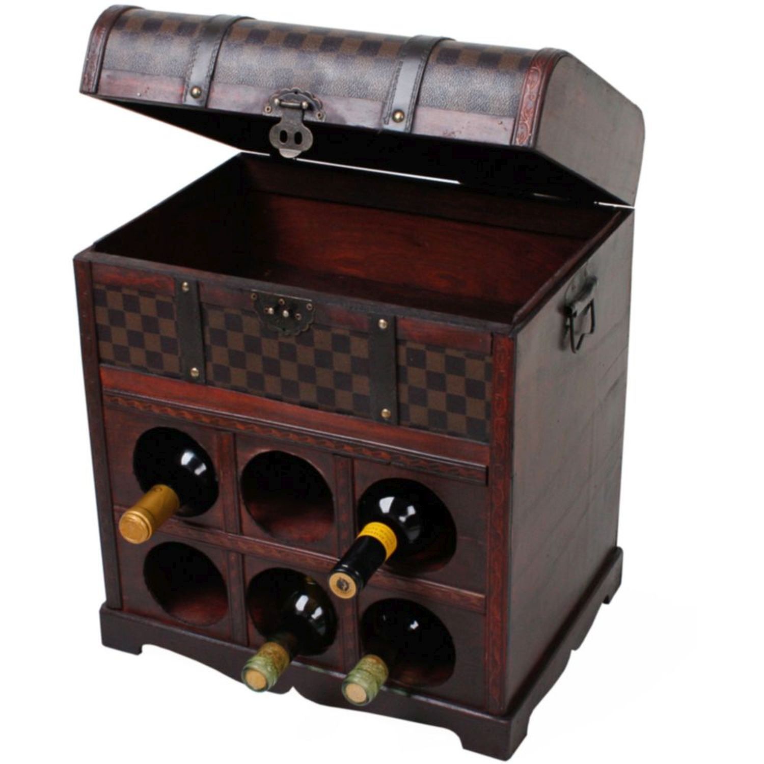 Weinschrank Truhe H: 48 cm klein Braun antik BECKETT Schatz, Postfach, Kabinett, Mobiliar, Kiste