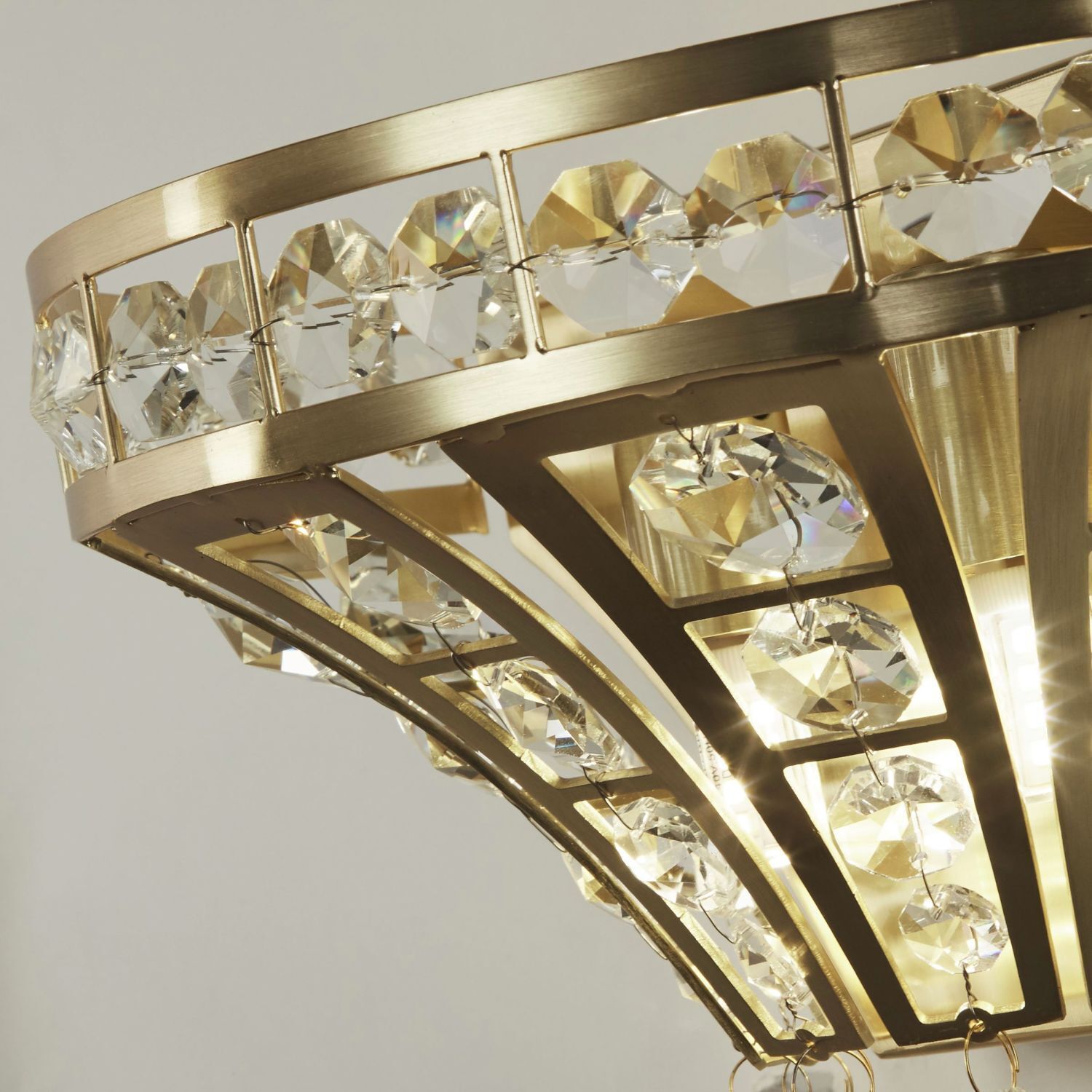 Applique cristal en laiton transparent L : 25 cm Art Déco 2x G9