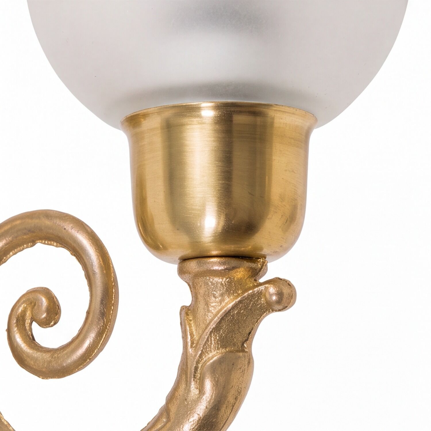 globe, Lampe, Bronze, Wandleuchte, gekrümmter Arm