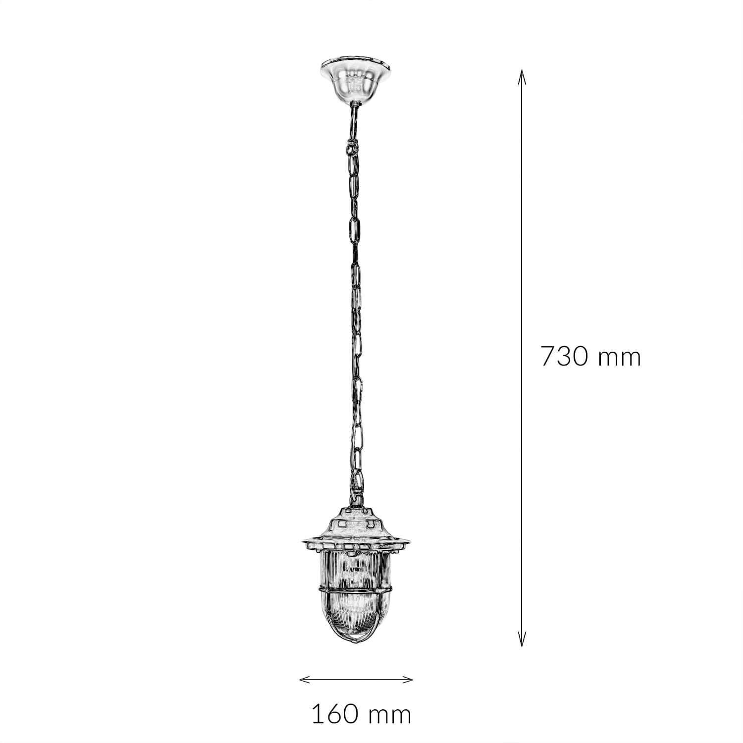 Lampes suspendues d'extérieur en laiton Verre strié IP54 inoxydable