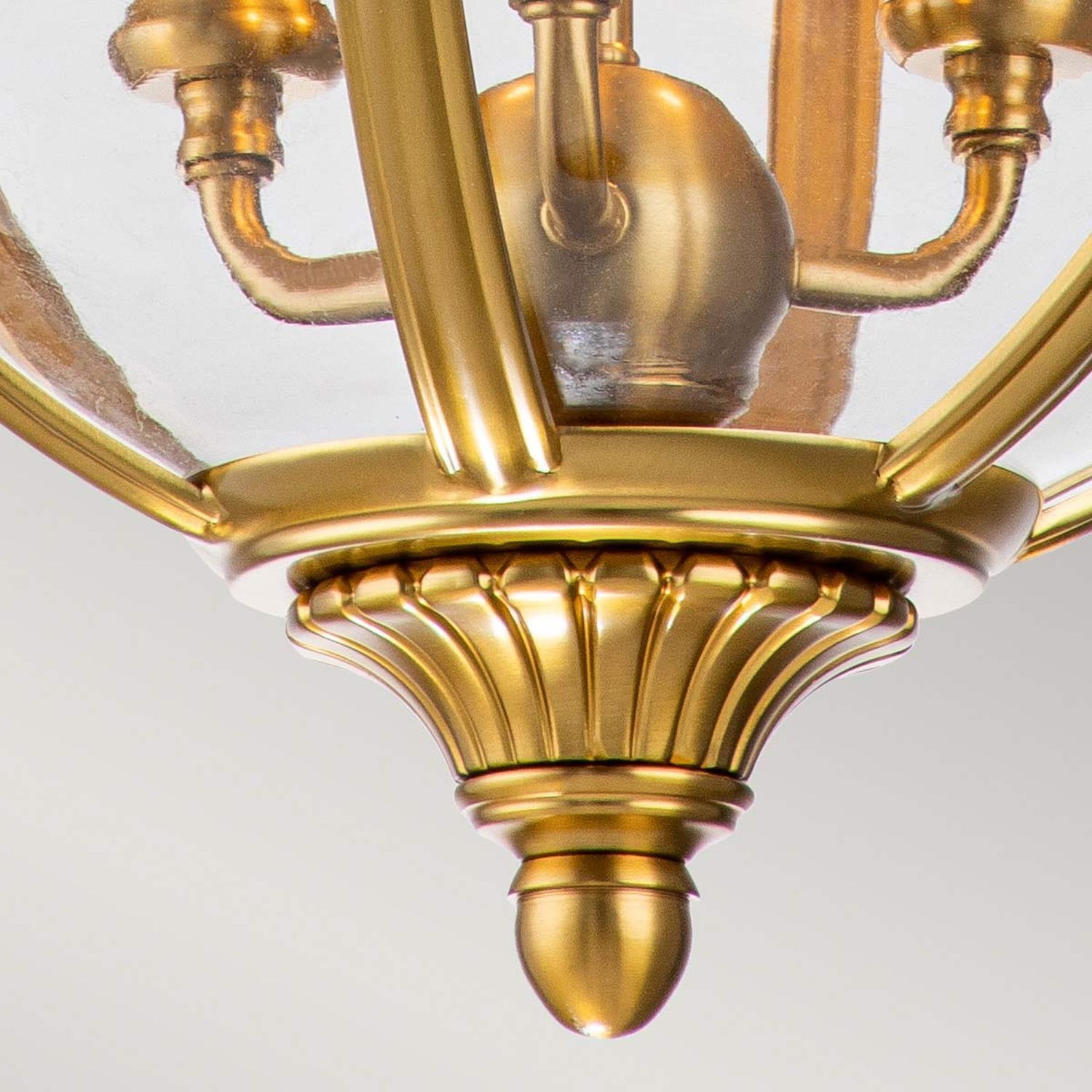 Lampe à suspendre ronde D : 37,1 cm Abat-jour sphérique en laiton