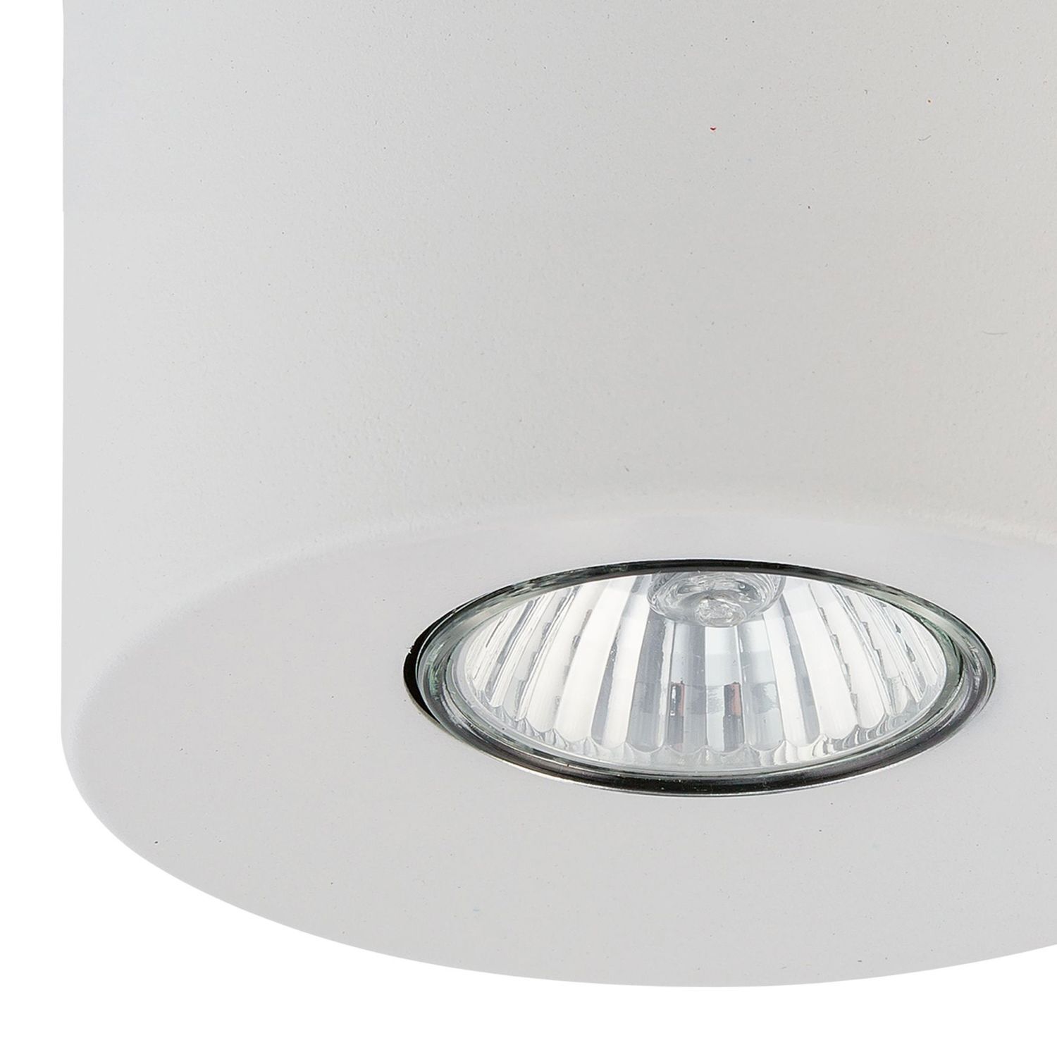 Spot de plafond blanc métal Ø 11 cm rond plat GU10