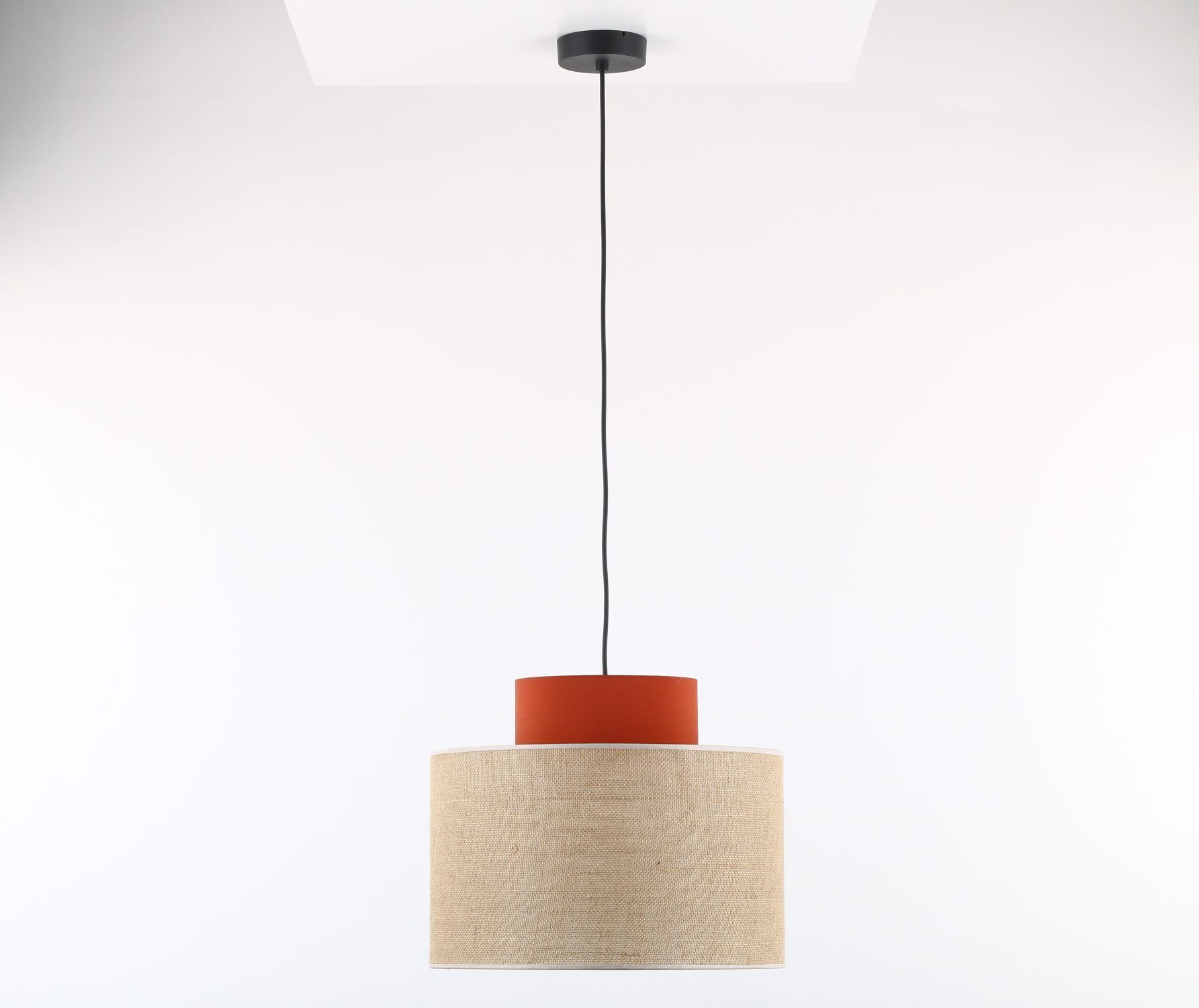 Suspension ronde E27 Ø 38 cm H : max. 170 cm Jute Tissu Lampe