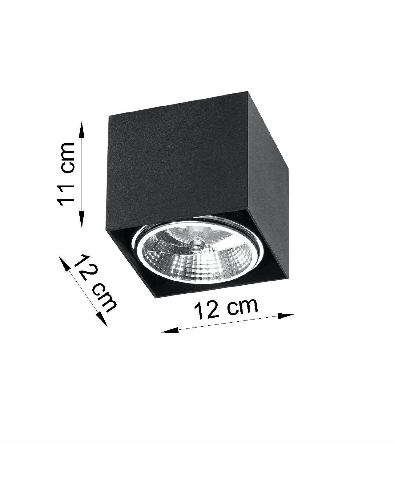 Luminaire apparent noir aluminium carré Moderne