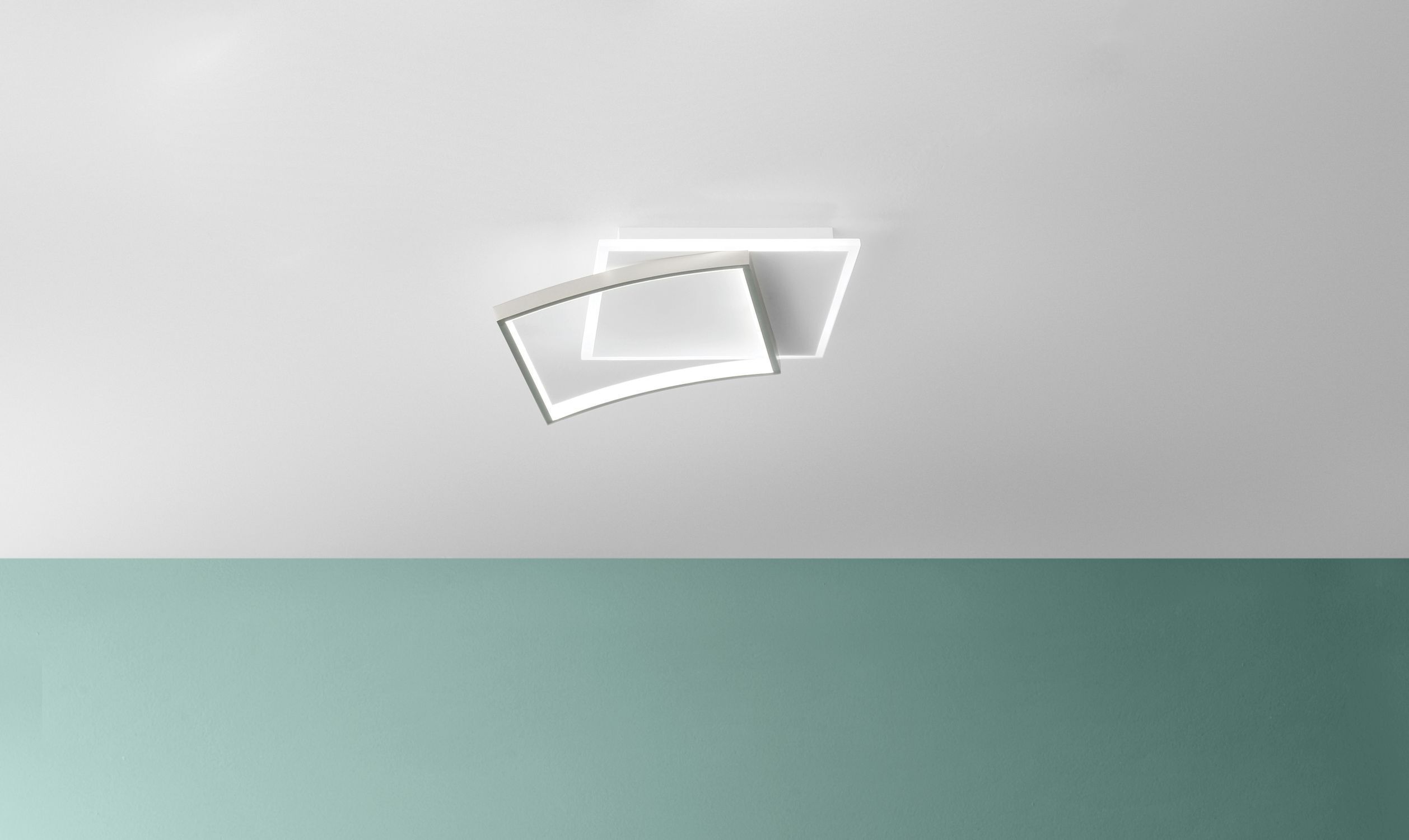 LED Deckenleuchte Weiß Silber 40 W 4800 lm L:42 cm decke, deckenleuchte, pendelleuchte, kunststoff, modern, gebogen