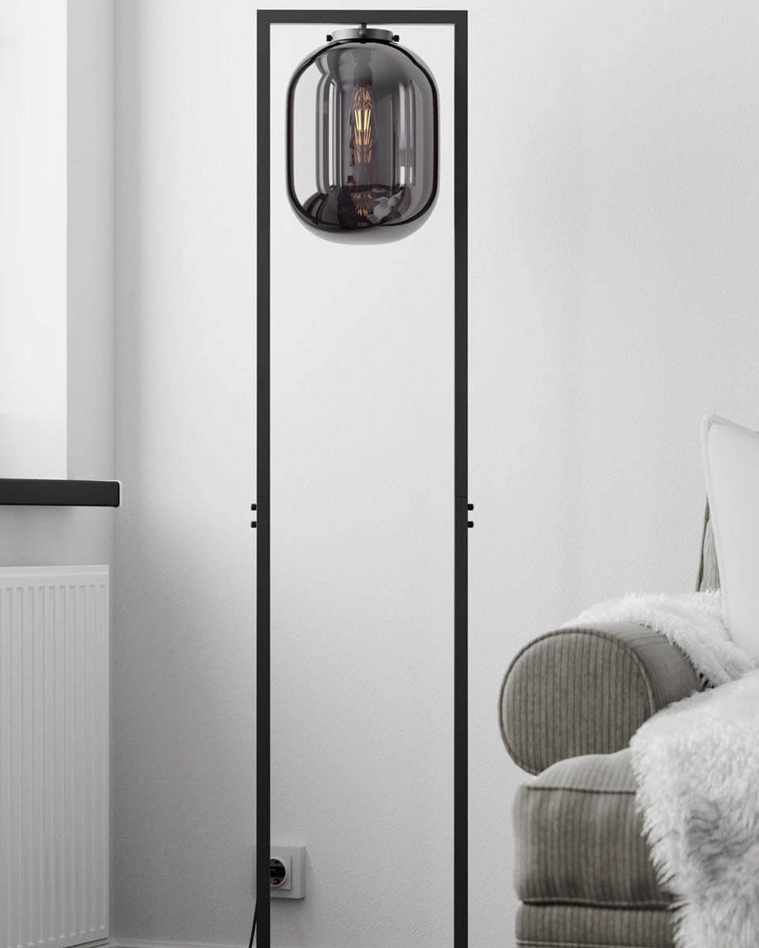 stehlampe, hängelampe, rahmen, lampenschirm, lebensraum-dekor