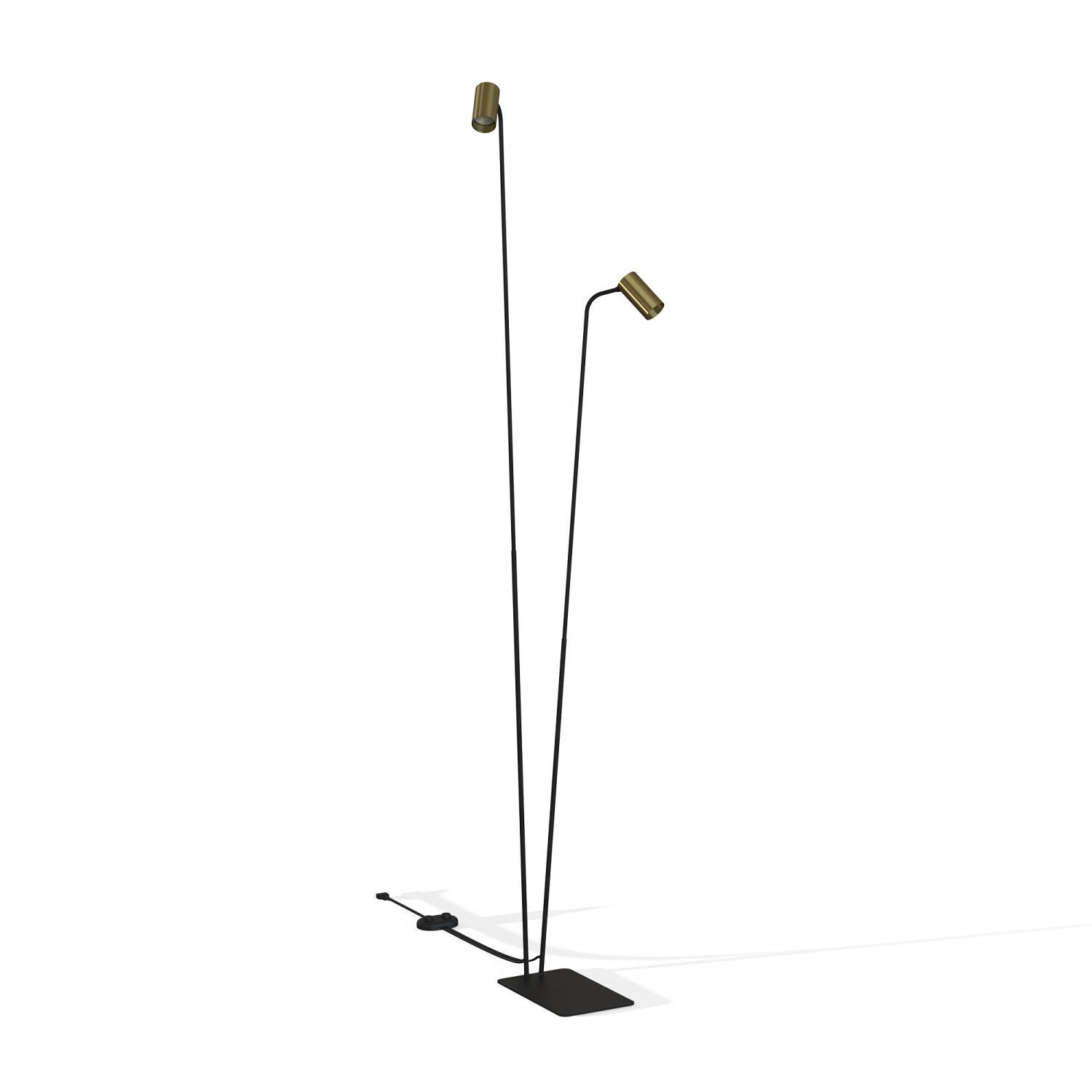 Lampadaire à 2 flammes GU10 212-216 cm en noir laiton