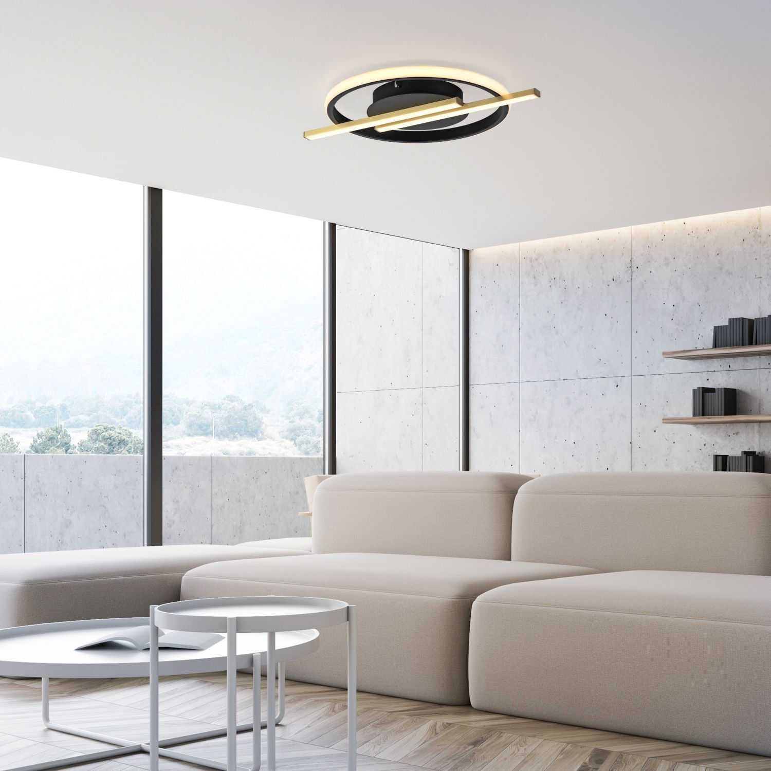 Lampe de plafonnier LED Moderne Noir Laiton 3000 K dimmable