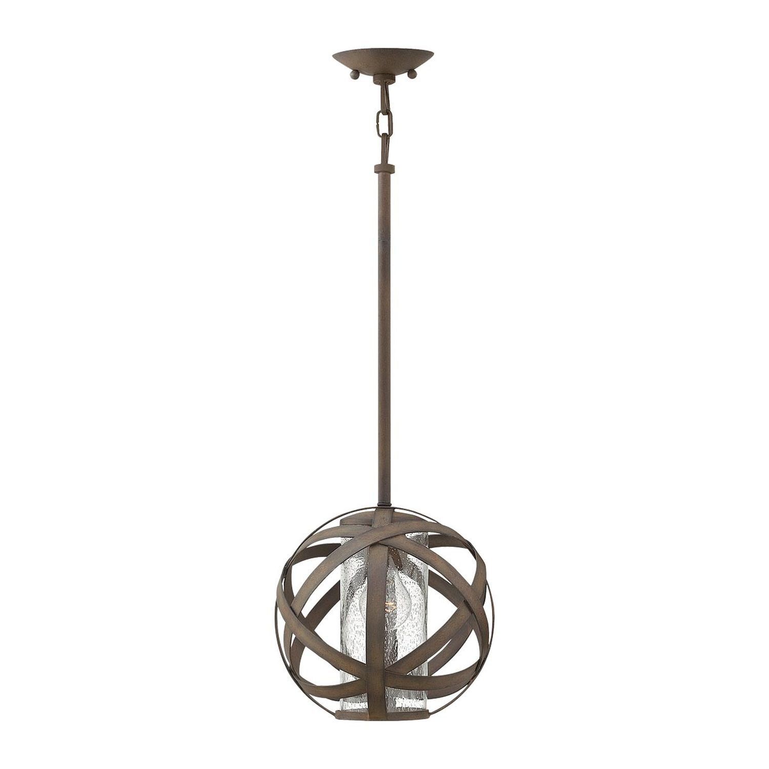 Suspension extérieure ronde Ø 25,5 cm E27 IP44 en fer antique