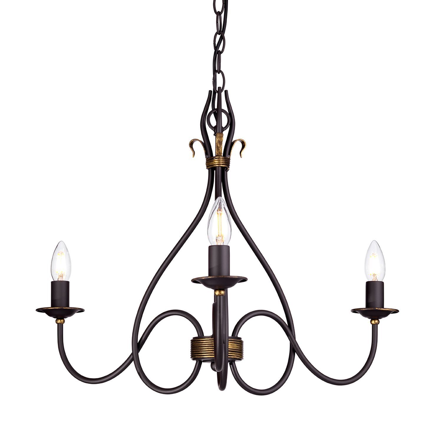 Lustre CANDELA 15 rouille brune Ø55cm Lampe