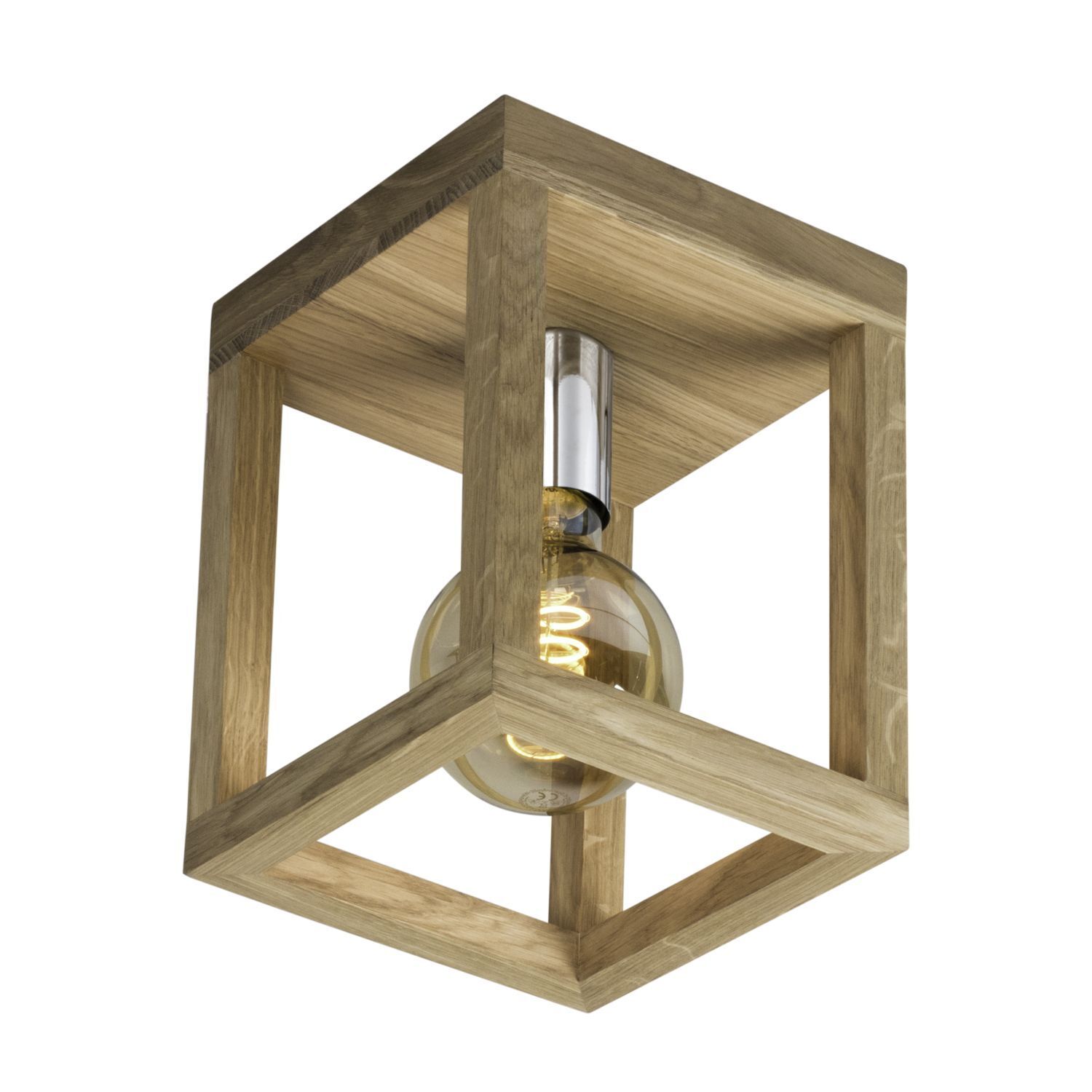 Plafonnier moderne bois métal E27 décoratif