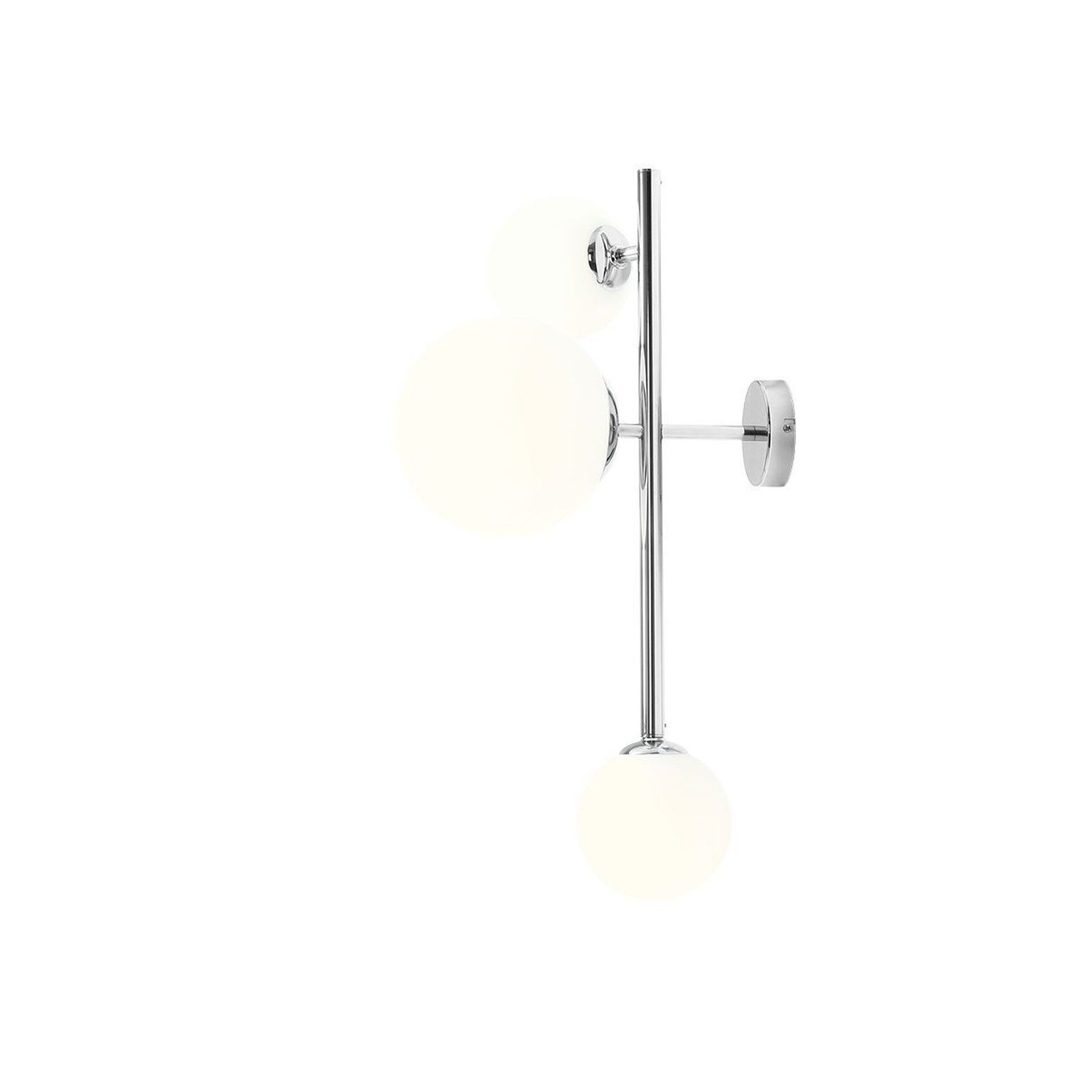 Applique chrome blanc verre boules métal 2flmg faible éblouissement
