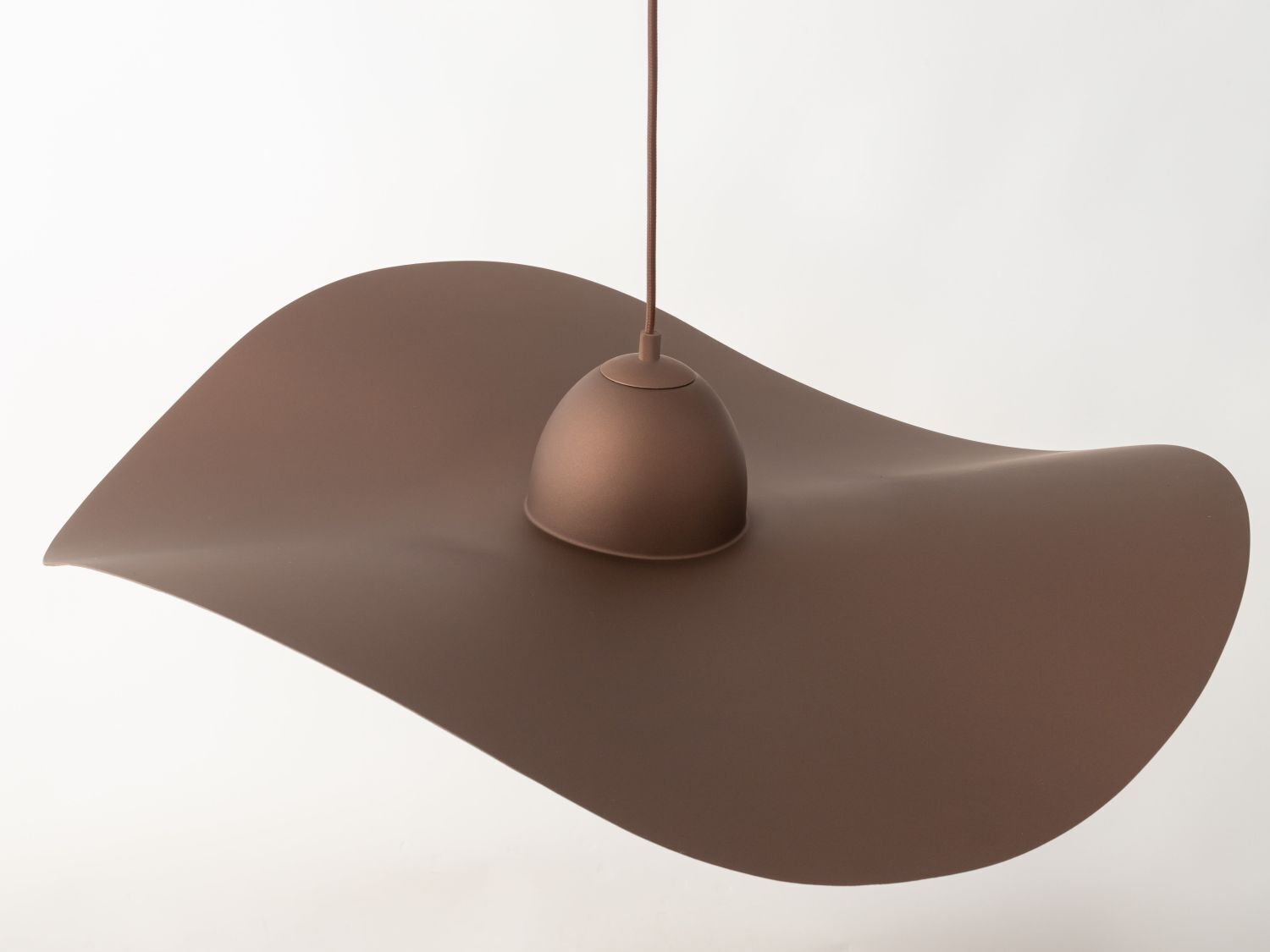 Lampe à suspendre brune cuivre E27 Moderne Abat-jour ondulé