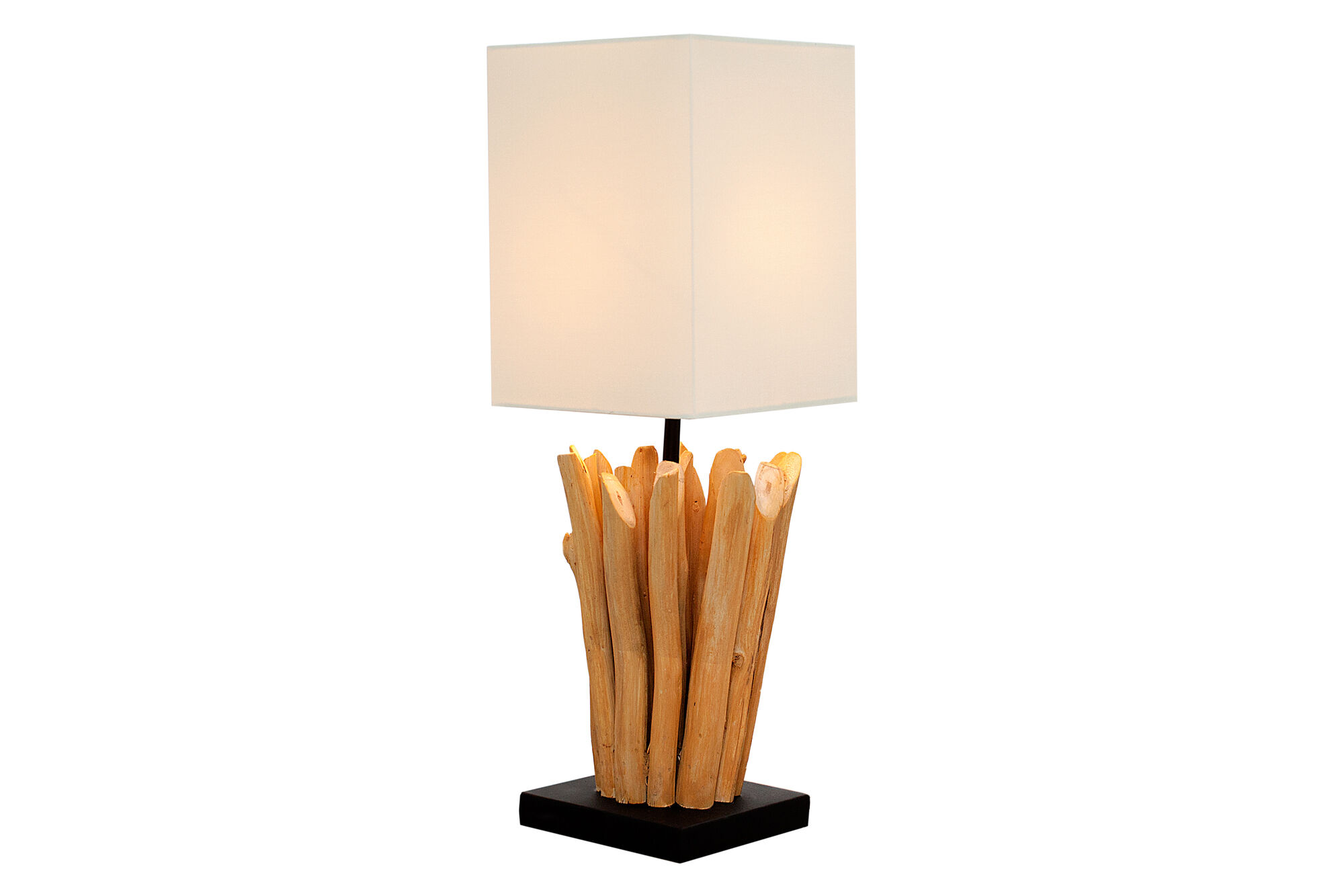 Eindrucksvolle Tischlampe Modern echtes Holz 45cm Lampe, Tischlampe